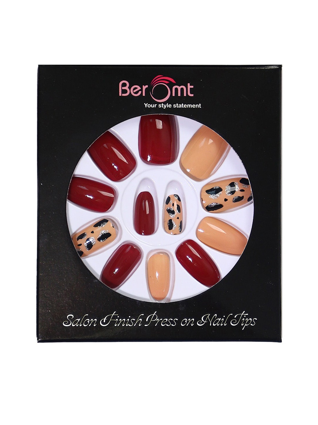 BEROMT 12 Pcs Long-Lasting Reusable Lightweight Salon Finish Press on Nail Tips - 701, Red
BEROMT 12 Pcs Long-Lasting Reusable Lightweight Salon Finish Press on Nail Tips - 701, Red