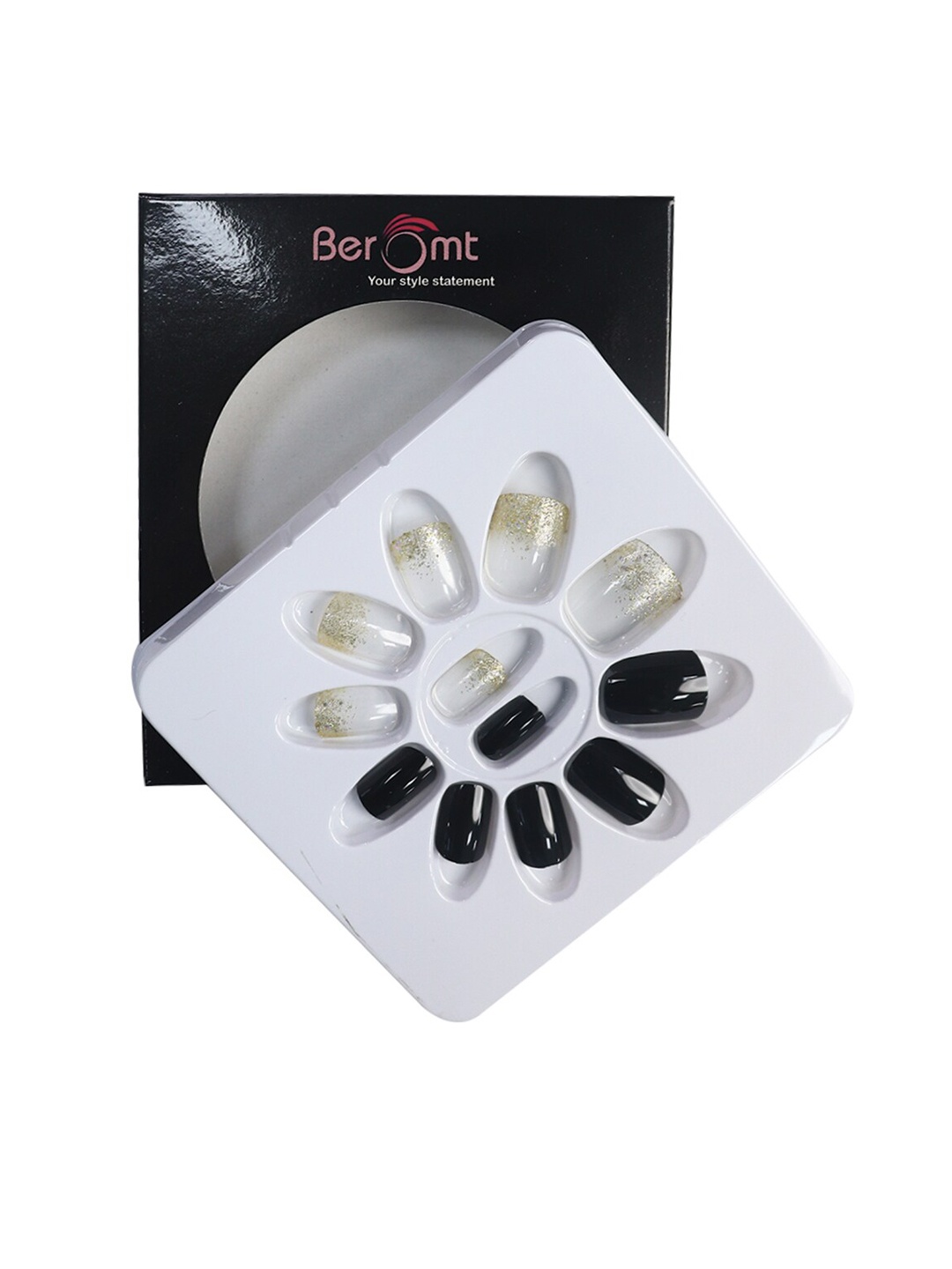 BEROMT 12 Pcs Long-Lasting Reusable Lightweight Salon Finish Press On Nail Tips - 762, Black
BEROMT 12 Pcs Long-Lasting Reusable Lightweight Salon Finish Press On Nail Tips - 762, Black