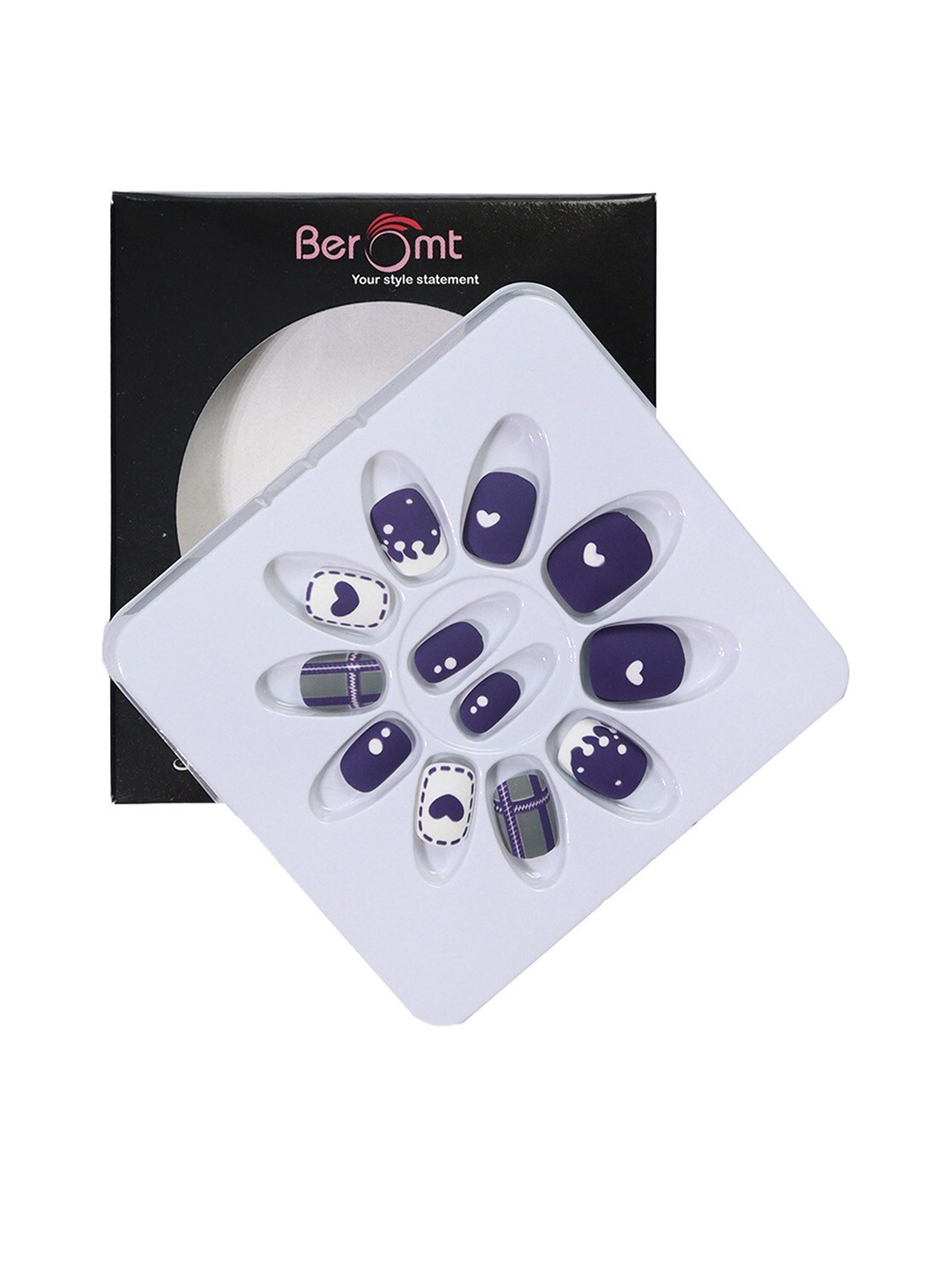 BEROMT 12 Pcs Long-Lasting Reusable Lightweight Salon Finish Press On Nail Tips - 588, Blue
BEROMT 12 Pcs Long-Lasting Reusable Lightweight Salon Finish Press On Nail Tips - 588, Blue