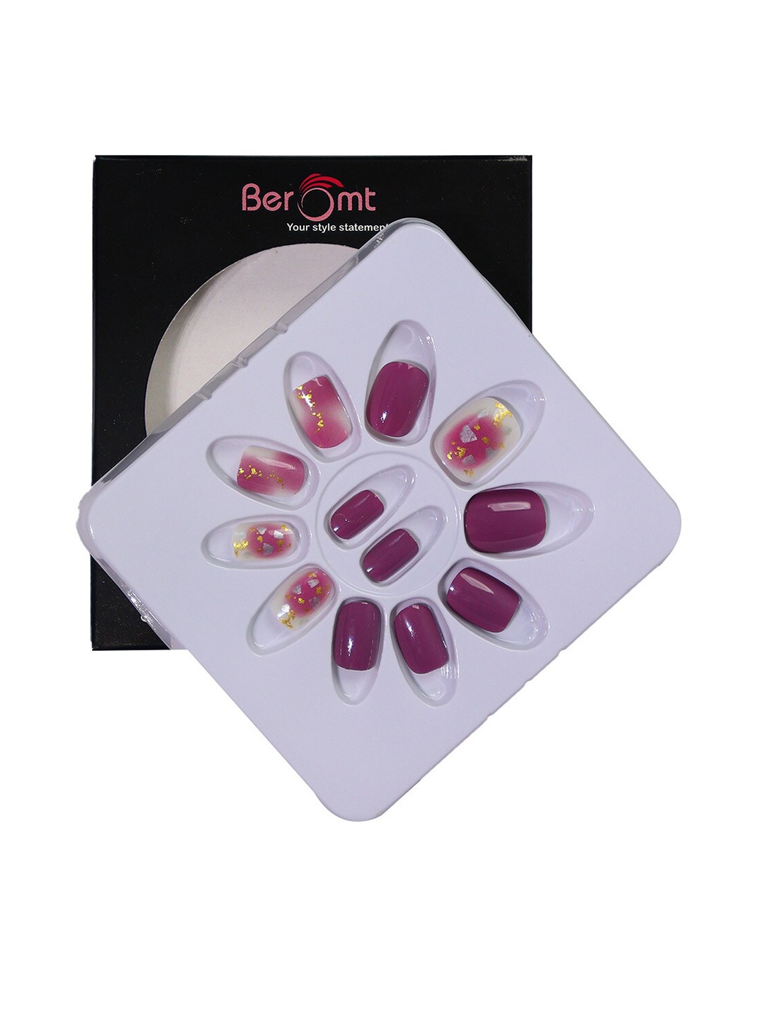 BEROMT 12 Pcs Long-Lasting Reusable Lightweight Salon Finish Press On Nail Tips - 695, Purple
BEROMT 12 Pcs Long-Lasting Reusable Lightweight Salon Finish Press On Nail Tips - 695, Purple