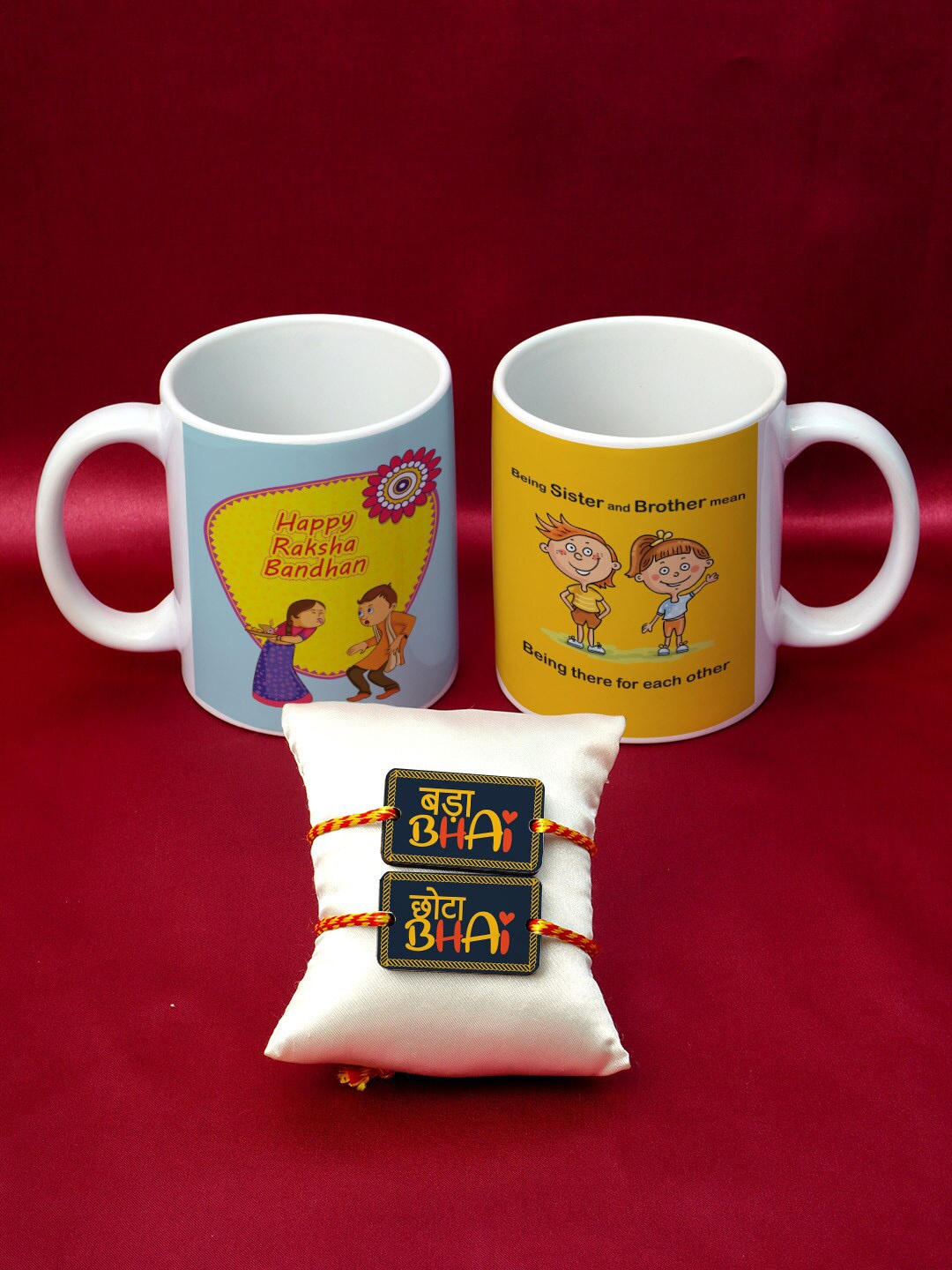 Crazy Corner Red & Gold-Toned Beaded Rakhi Gift Set