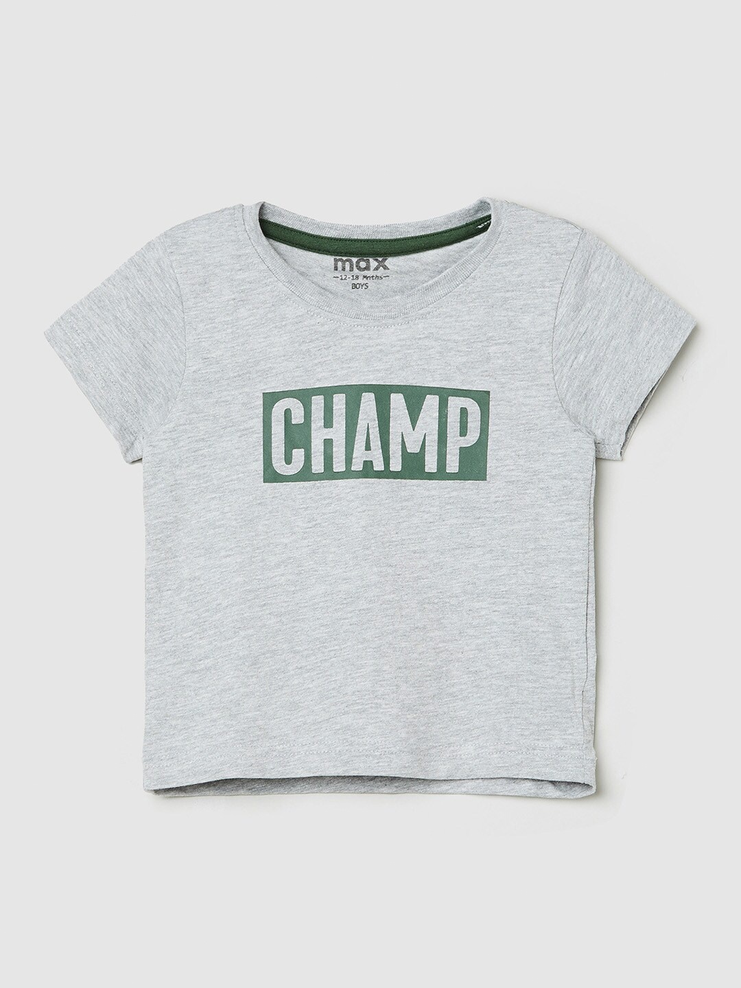 max Boys Blue Typography T-shirt