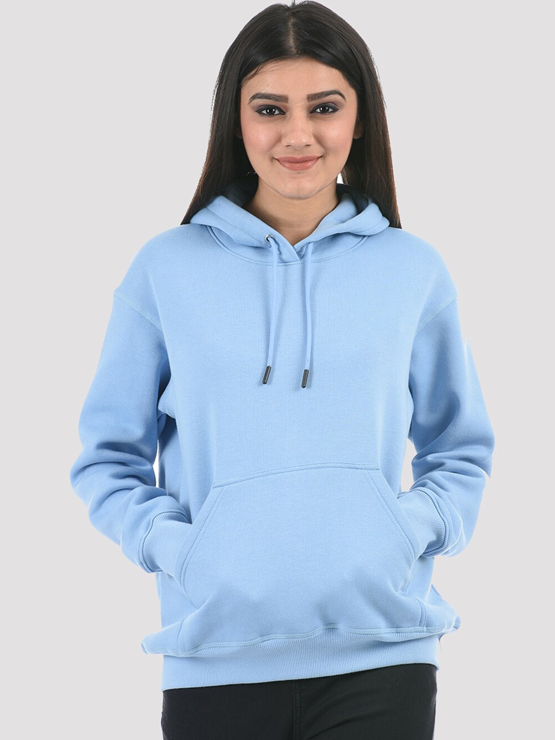 ONEWAY Women Blue Hooded Sweatshirt