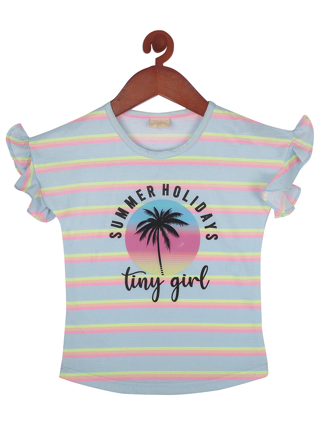 Tiny Girl Blue & Pink Striped Top
