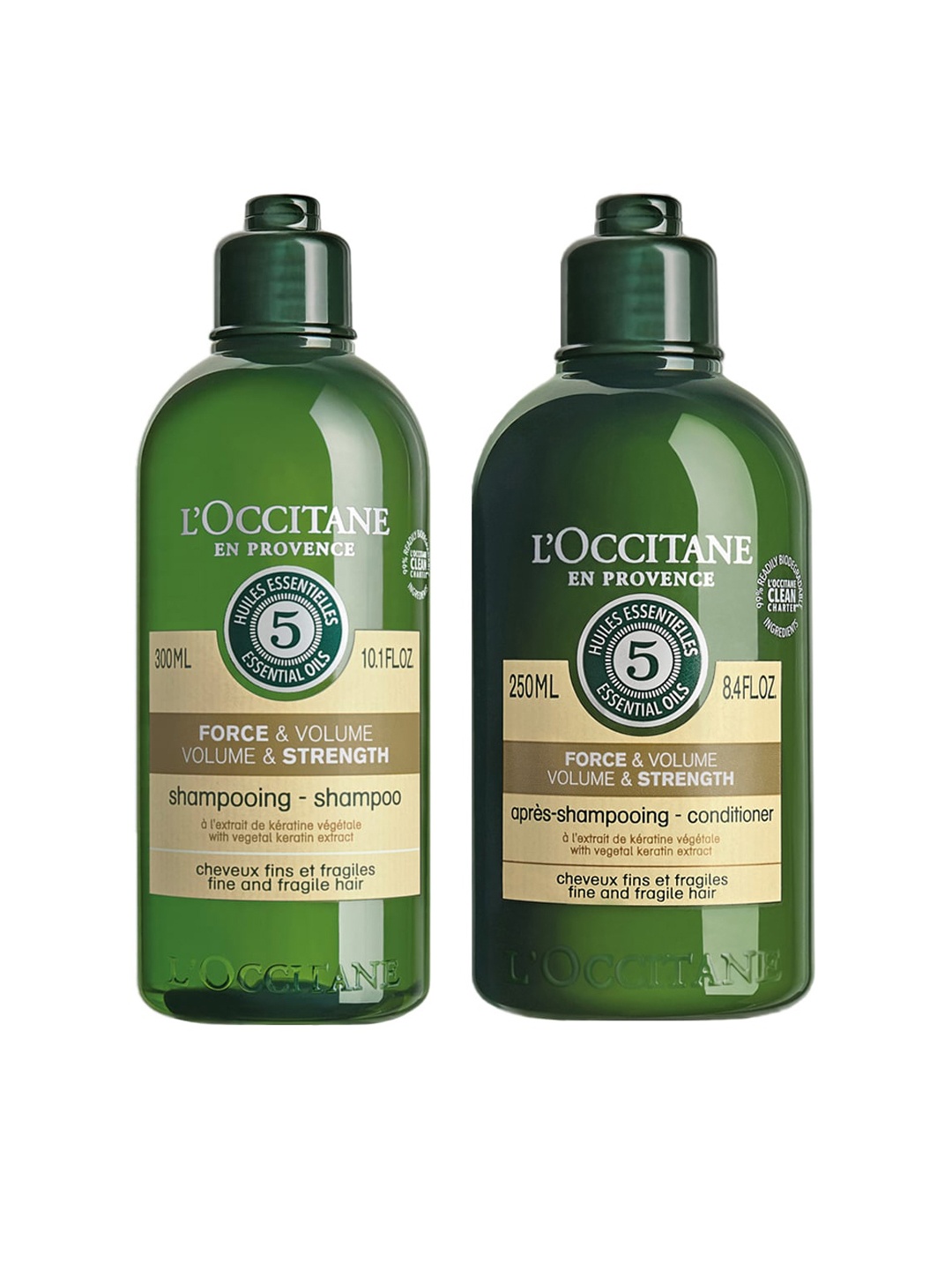 LOccitane en Provence Set of Volume & Strength Shampoo 300 ml & Conditioner 250 ml, Green
LOccitane en Provence Set of Volume & Strength Shampoo 300 ml & Conditioner 250 ml, Green