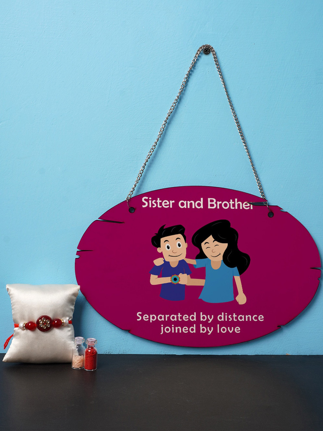 Crazy Corner Multicolored Beaded Thread Rakhi & Wall Hanging Combo with Roli Chawal, Purple
Crazy Corner Multicolored Beaded Thread Rakhi & Wall Hanging Combo with Roli Chawal, Purple
