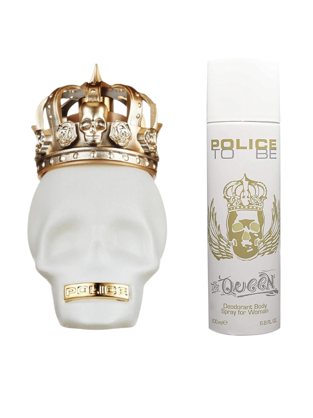 Police Women Set of To Be The Queen Eau De Toilette 125 ml & Deodorant Spray 200 ml, White
Police Women Set of To Be The Queen Eau De Toilette 125 ml & Deodorant Spray 200 ml, White