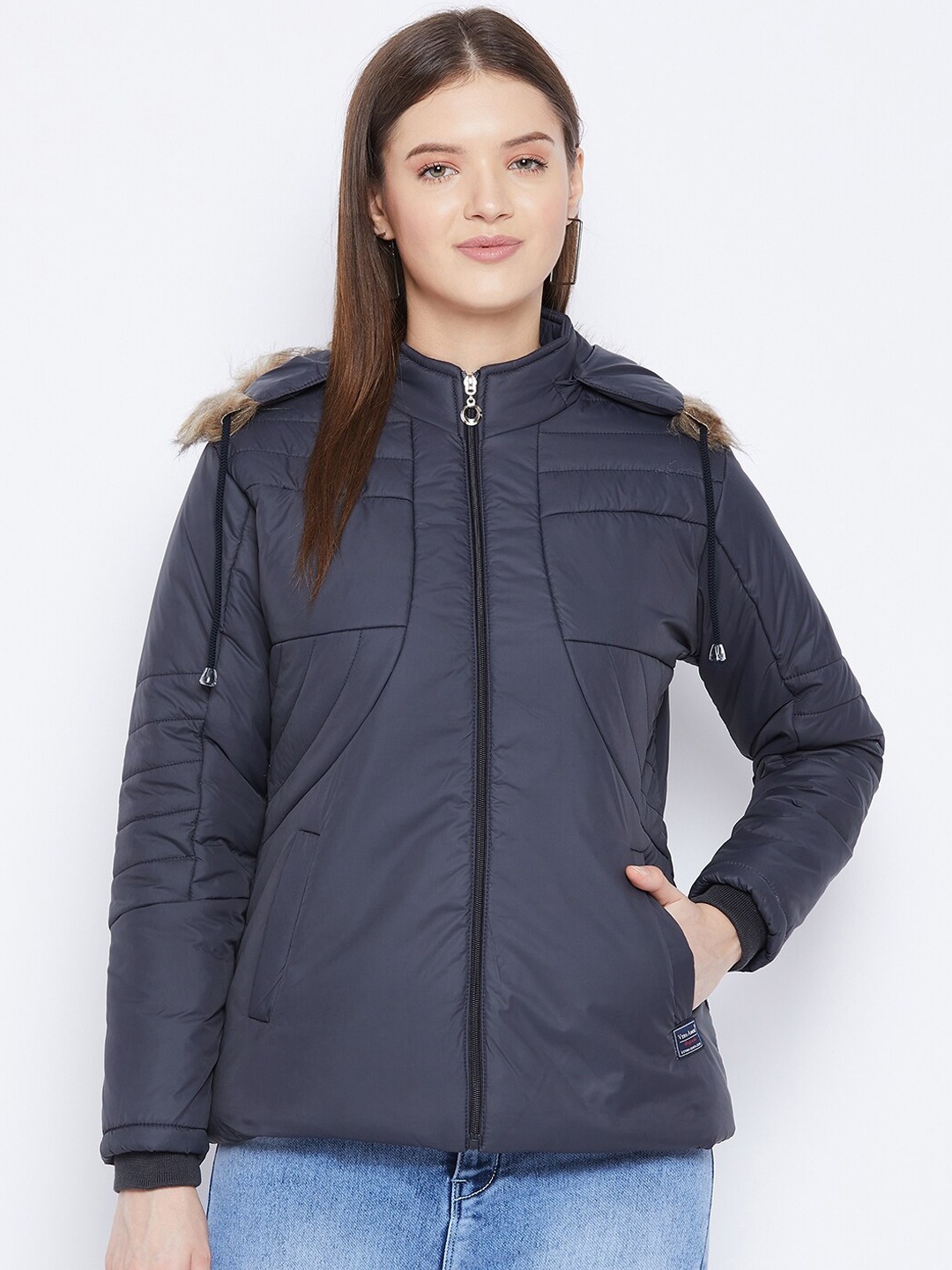 VERO AMORE Women Navy Blue Insulator Outdoor Parka Jacket