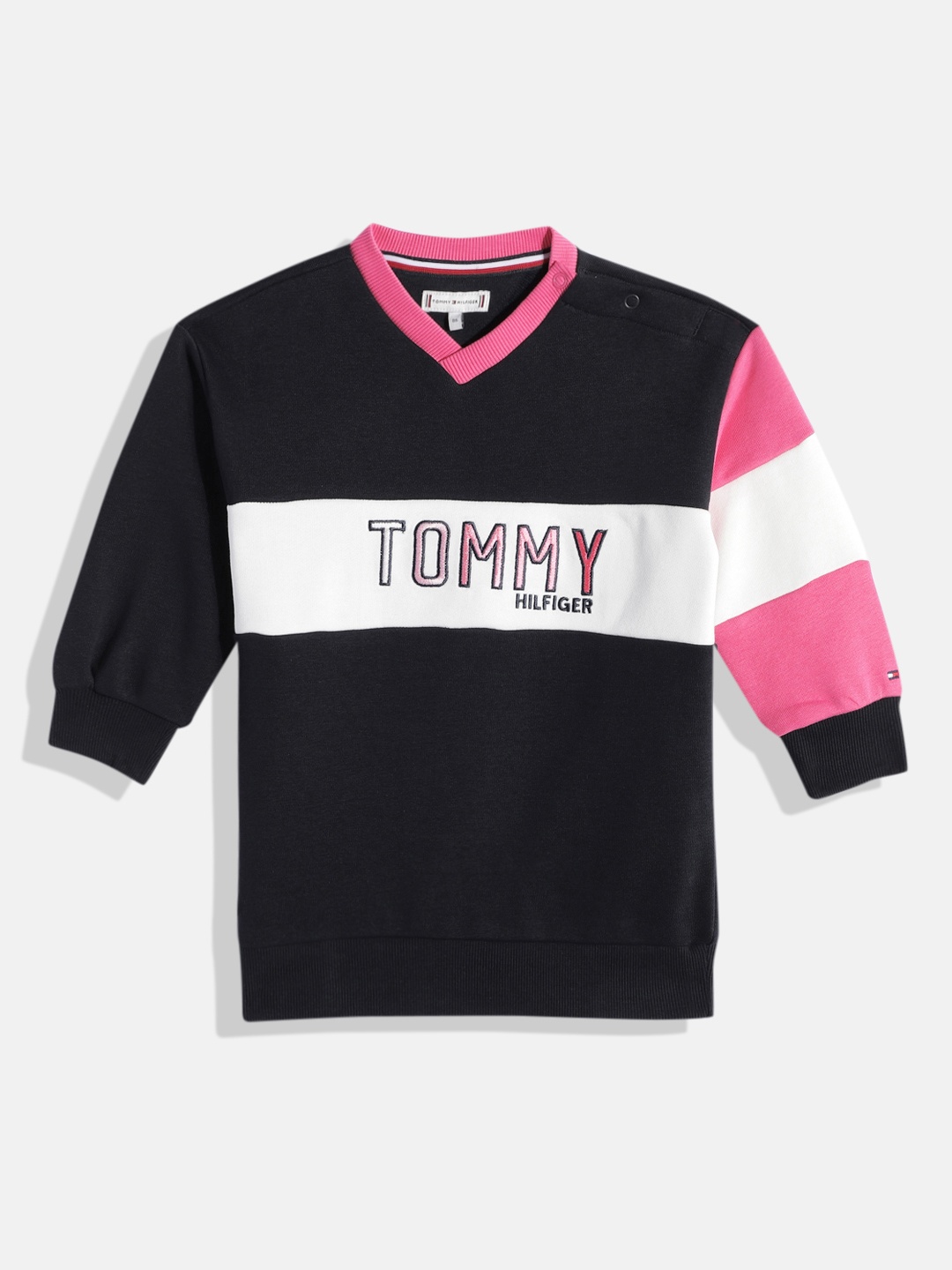 Tommy Hilfiger Girls Brand Logo Embroidered Dress with Colourblocked Sleeves, Navy blue
Tommy Hilfiger Girls Brand Logo Embroidered Dress with Colourblocked Sleeves, Navy blue