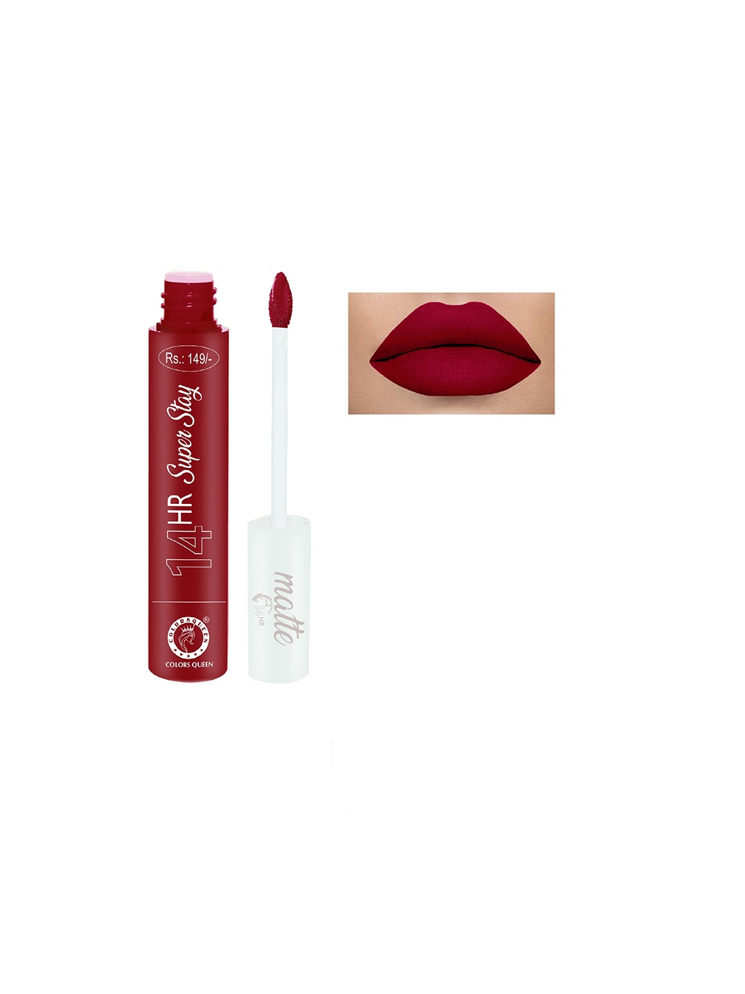 Colors Queen 14 Hr Super Stay Long Lasting Liquid Matte Lipstick 4g - Indian Red 12, Maroon
Colors Queen 14 Hr Super Stay Long Lasting Liquid Matte Lipstick 4g - Indian Red 12, Maroon