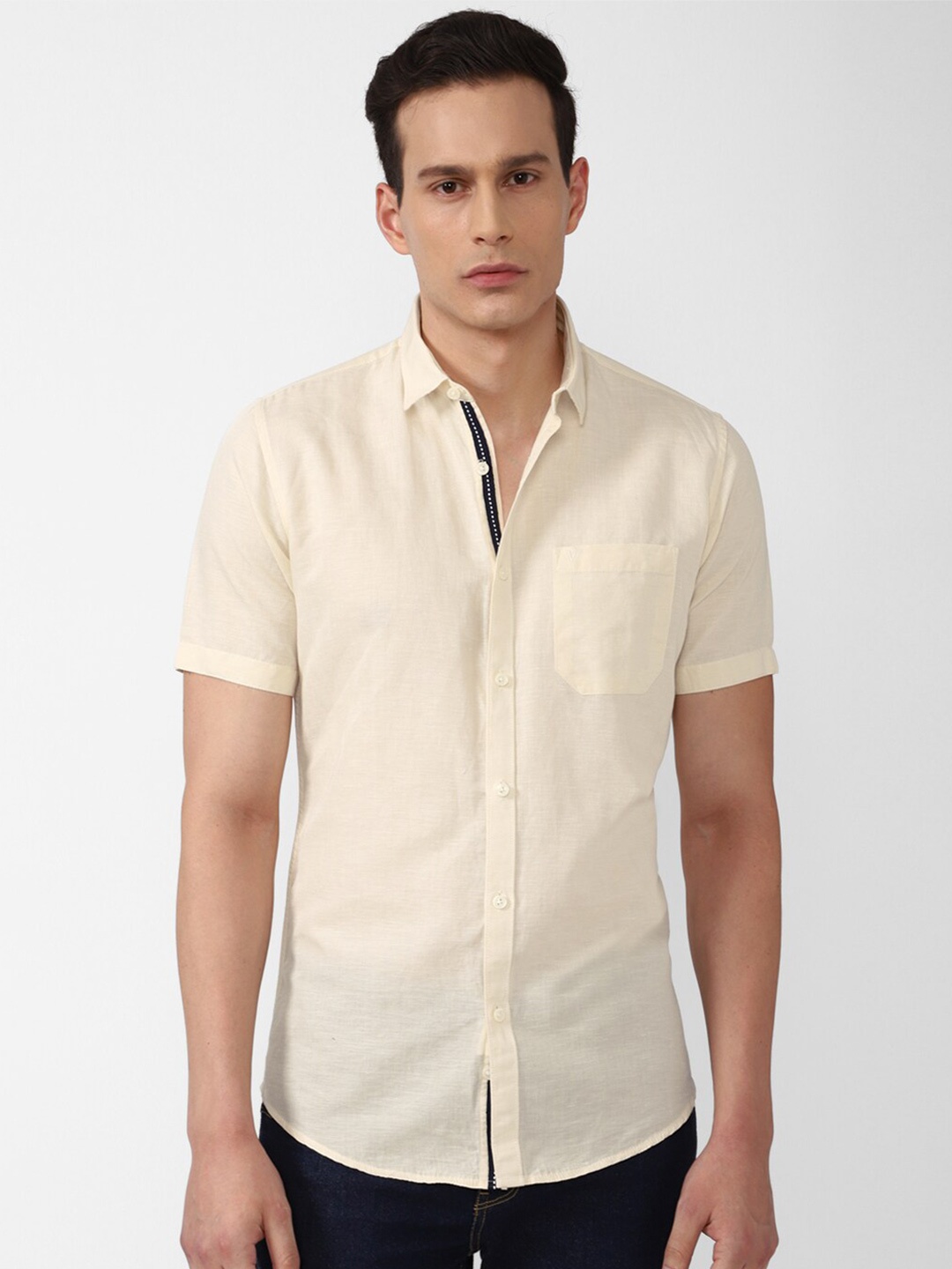 Van Heusen Sport Men Beige Slim Fit Casual Shirt