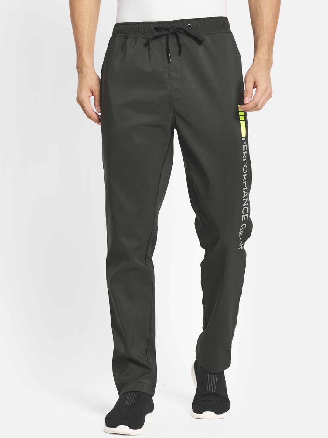 Octave Men Olive Cotton Track Pants