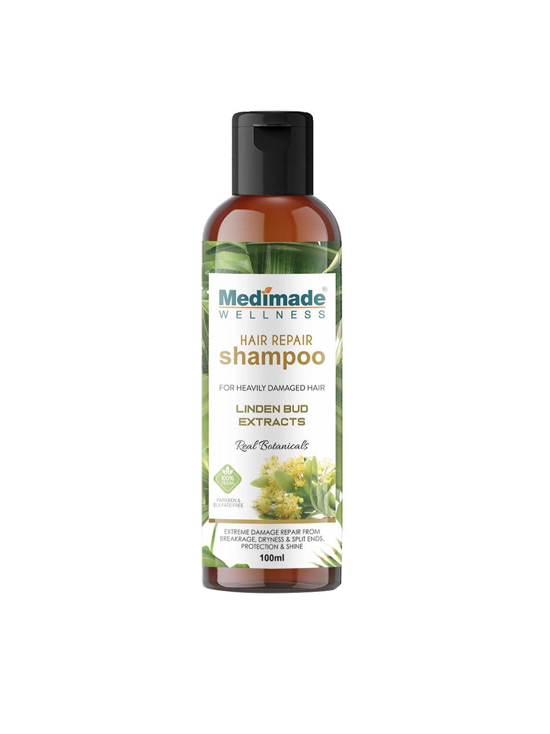 Medimade Real Botanicals Paraben Free Hair Repair Shampoo with Linden Bud Extracts- 100 ml, White
Medimade Real Botanicals Paraben Free Hair Repair Shampoo with Linden Bud Extracts- 100 ml, White