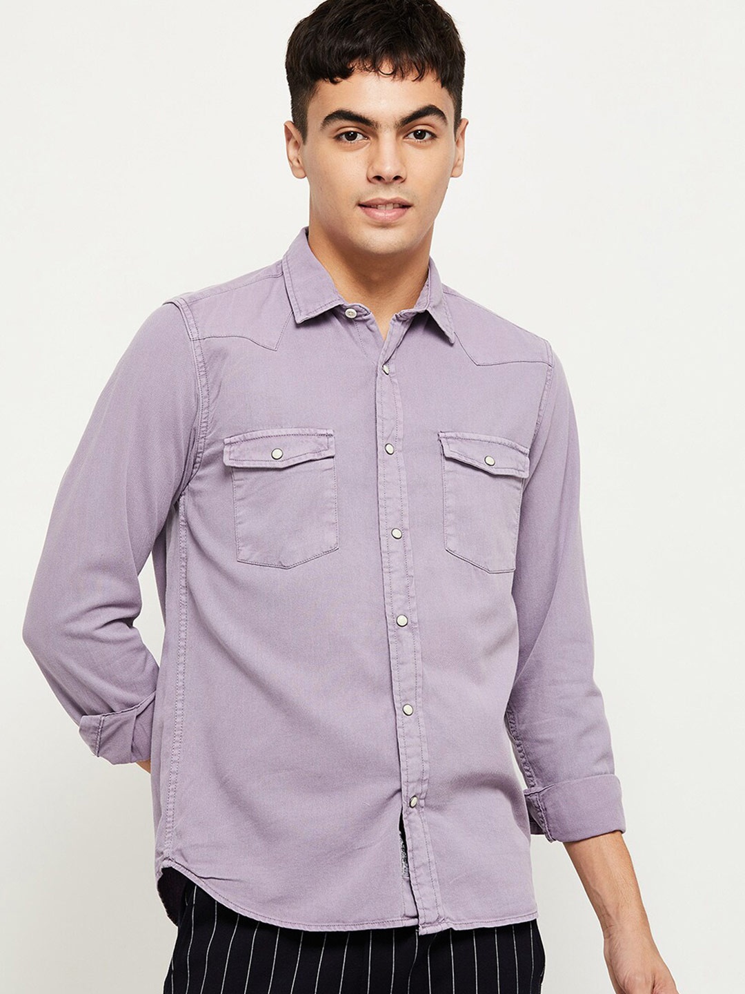max Men Purple Casual Shirt