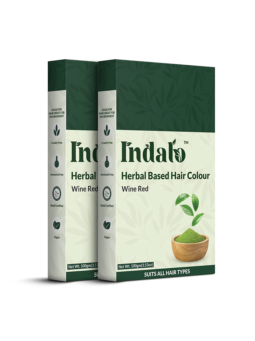 INDALO Set of 2 Ammonia Free Herbal Based Hair Colour with Amla 100 g Each - Wine Red, Maroon
INDALO Set of 2 Ammonia Free Herbal Based Hair Colour with Amla 100 g Each - Wine Red, Maroon