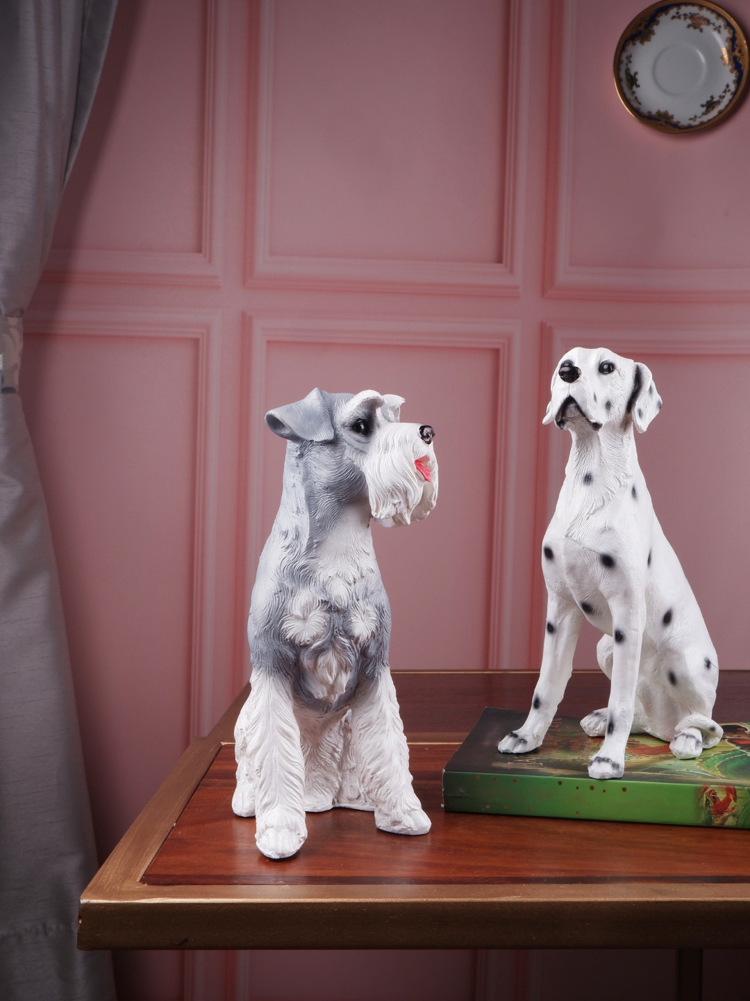 THE WHITE INK DECOR Set Of 2 White & Grey Dog Schnauzer & Dalmatian Decorative Figurine Showpieces
THE WHITE INK DECOR Set Of 2 White & Grey Dog Schnauzer & Dalmatian Decorative Figurine Showpieces