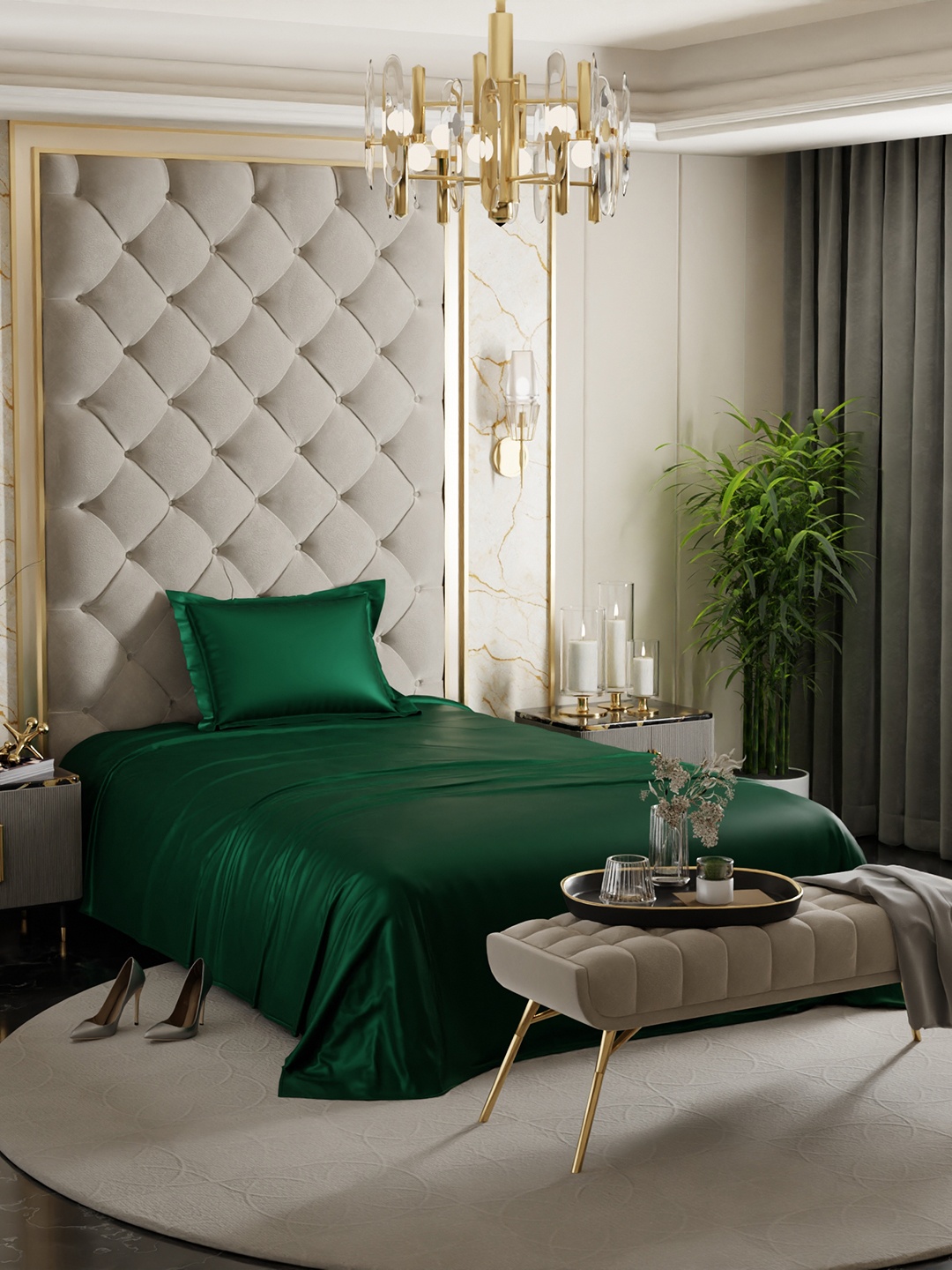 Stoa Paris Date Night Collection Green 300 TC Satin Single Bedsheet with 1 Pillow Covers
Stoa Paris Date Night Collection Green 300 TC Satin Single Bedsheet with 1 Pillow Covers
