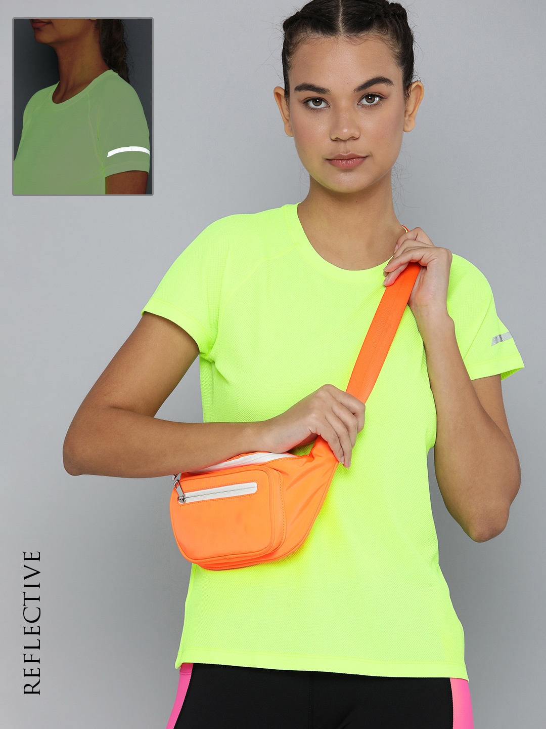 HRX by Hrithik Roshan Fluorescent Green Printed Rapid-Dry T-shirt with Reflective Strips
HRX by Hrithik Roshan Fluorescent Green Printed Rapid-Dry T-shirt with Reflective Strips
