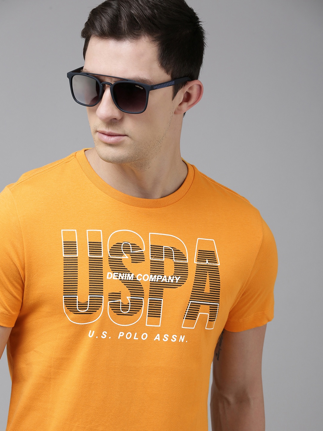 U.S. Polo Assn. Denim Co. Men Mustard Yellow Brand Logo Printed Pure Cotton T-shirt
U.S. Polo Assn. Denim Co. Men Mustard Yellow Brand Logo Printed Pure Cotton T-shirt