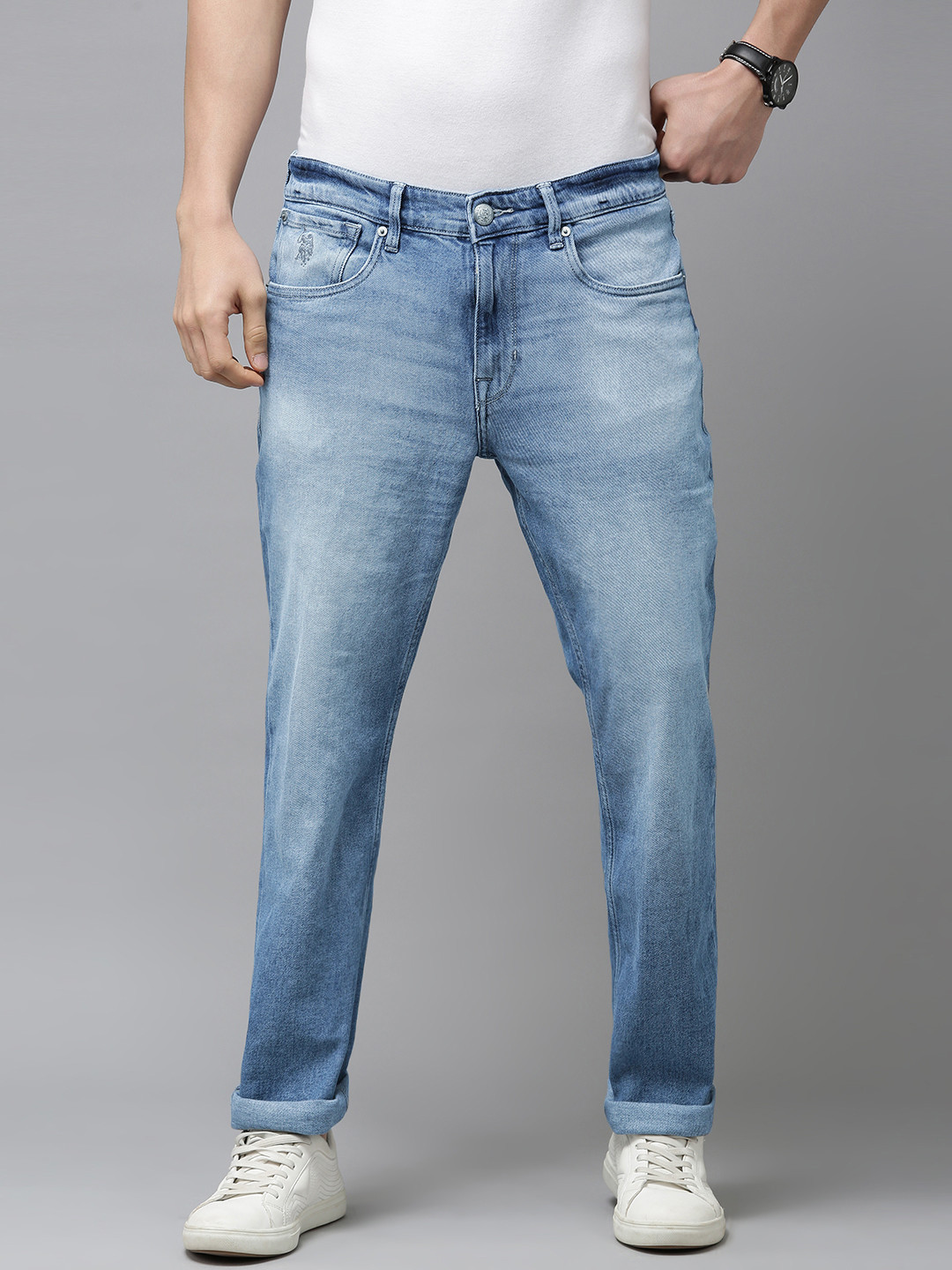 U S Polo Assn Denim Co Men Blue Harold Slim Straight Fit Heavy Fade Stretchable Jeans 
U S Polo Assn Denim Co Men Blue Harold Slim Straight Fit Heavy Fade Stretchable Jeans