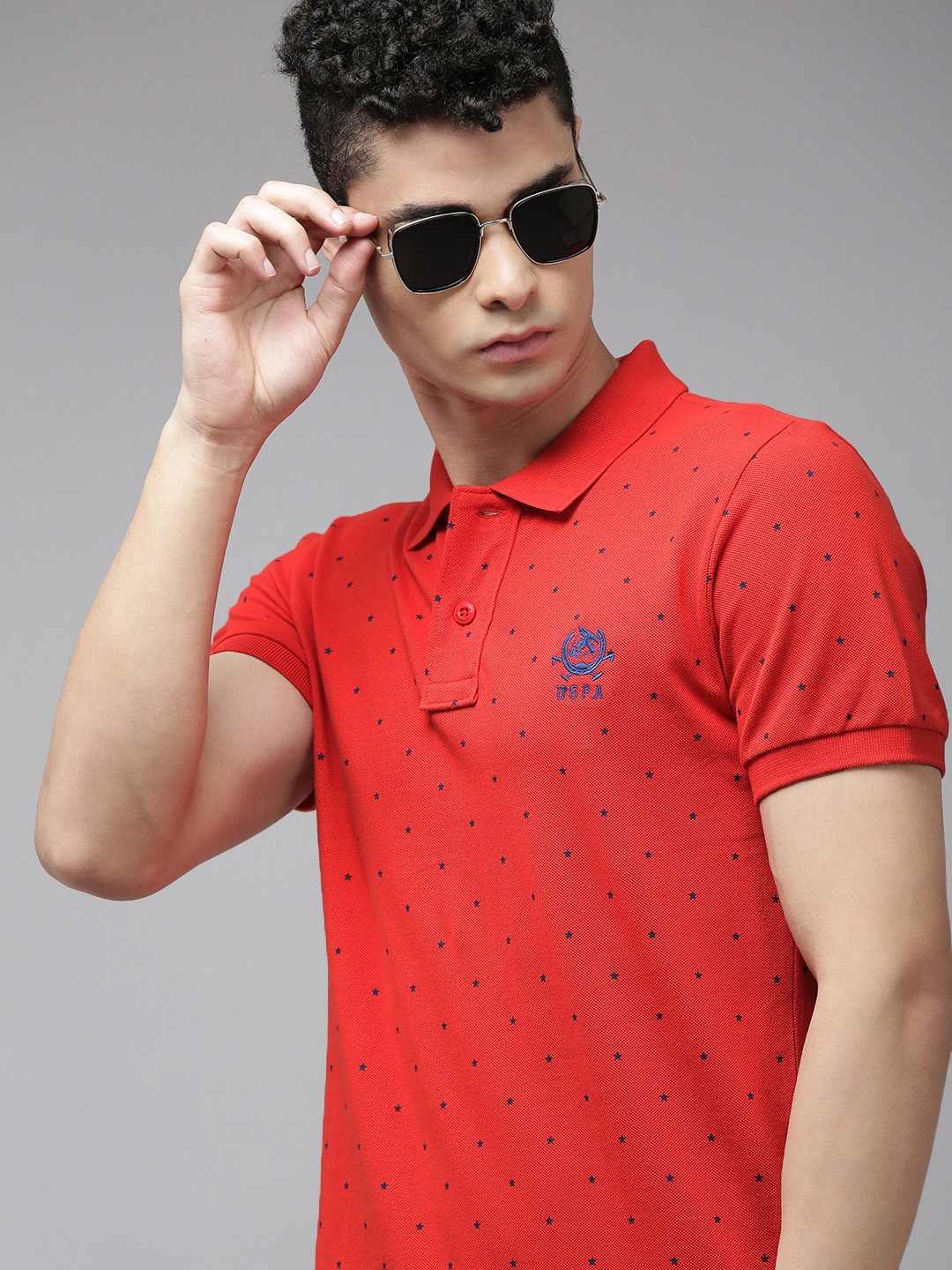 U.S. Polo Assn. Men Red & Navy Blue Printed Polo Collar Pure Cotton Slim Fit T-shirt
U.S. Polo Assn. Men Red & Navy Blue Printed Polo Collar Pure Cotton Slim Fit T-shirt