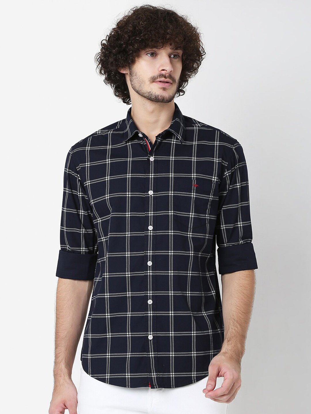 Mufti Men Navy Blue Classic Slim Fit Windowpane Checks Checked Pure Cotton Casual Shirt
Mufti Men Navy Blue Classic Slim Fit Windowpane Checks Checked Pure Cotton Casual Shirt