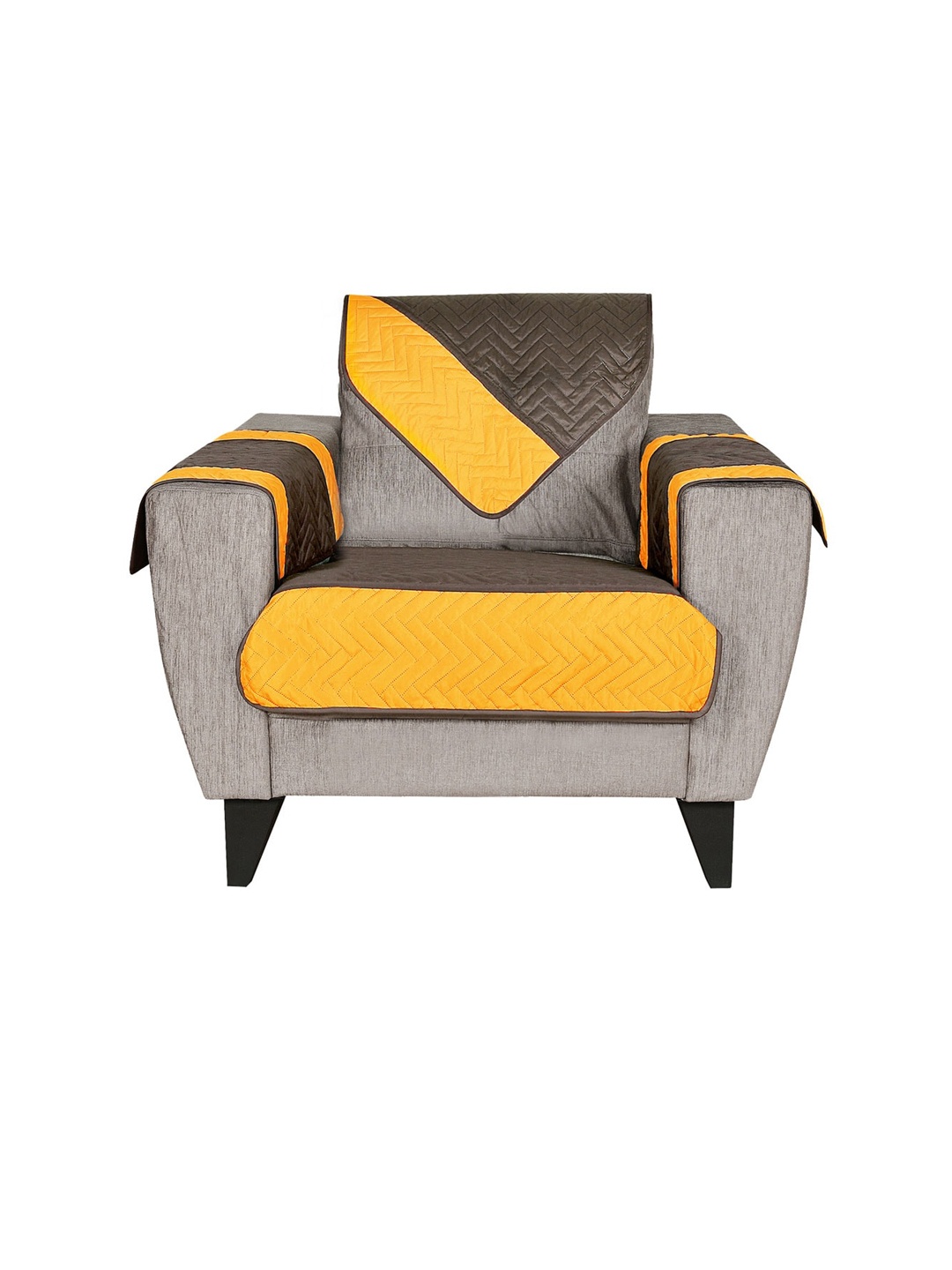 Athome by Nilkamal Mustard Yellow & Taupe Colourblocked Reversible 1 Seater Sofa Cover
Athome by Nilkamal Mustard Yellow & Taupe Colourblocked Reversible 1 Seater Sofa Cover