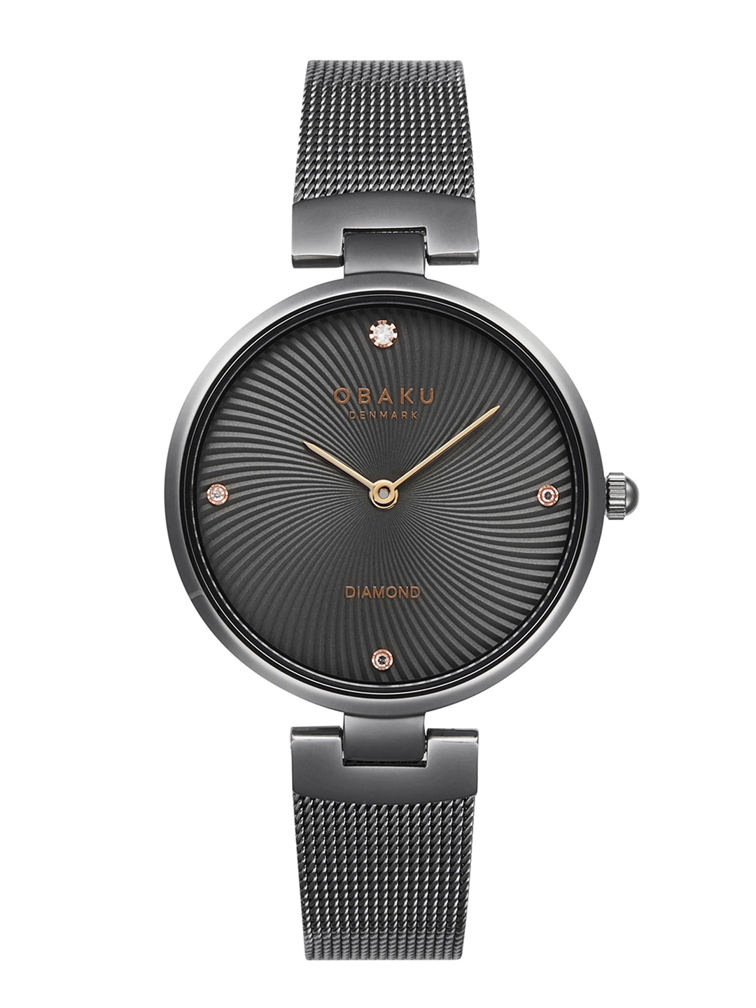 Obaku Women Grey Diamond Dial & Bracelet Style Straps Analogue Watch V256LXUUMU-DD-GUN
Obaku Women Grey Diamond Dial & Bracelet Style Straps Analogue Watch V256LXUUMU-DD-GUN
