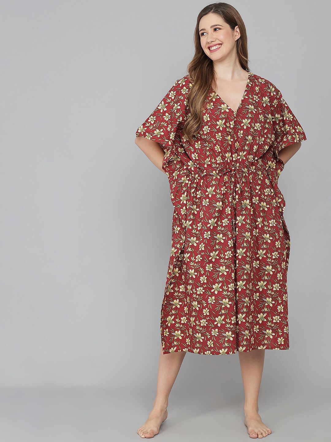 Shararat Red Printed Nightdress