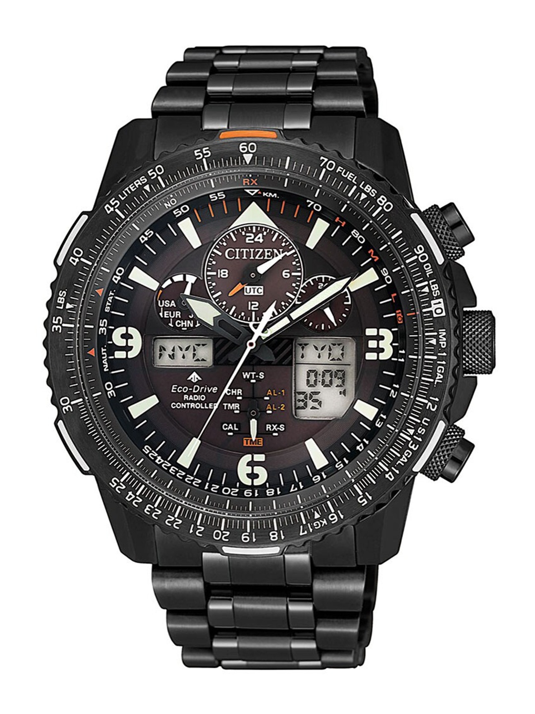 Citizen Men Black Dial & Black Stainless Steel Bracelet Style Straps Analogue Automatic Light Powered Watch
Citizen Men Black Dial & Black Stainless Steel Bracelet Style Straps Analogue Automatic Light Powered Watch