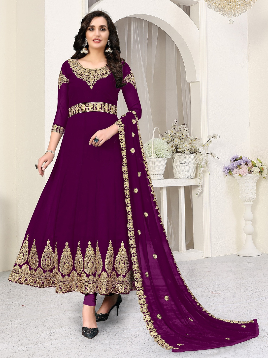 Divine International Trading Co Purple & Gold-Toned Embroidered Unstitched Dress Material
Divine International Trading Co Purple & Gold-Toned Embroidered Unstitched Dress Material