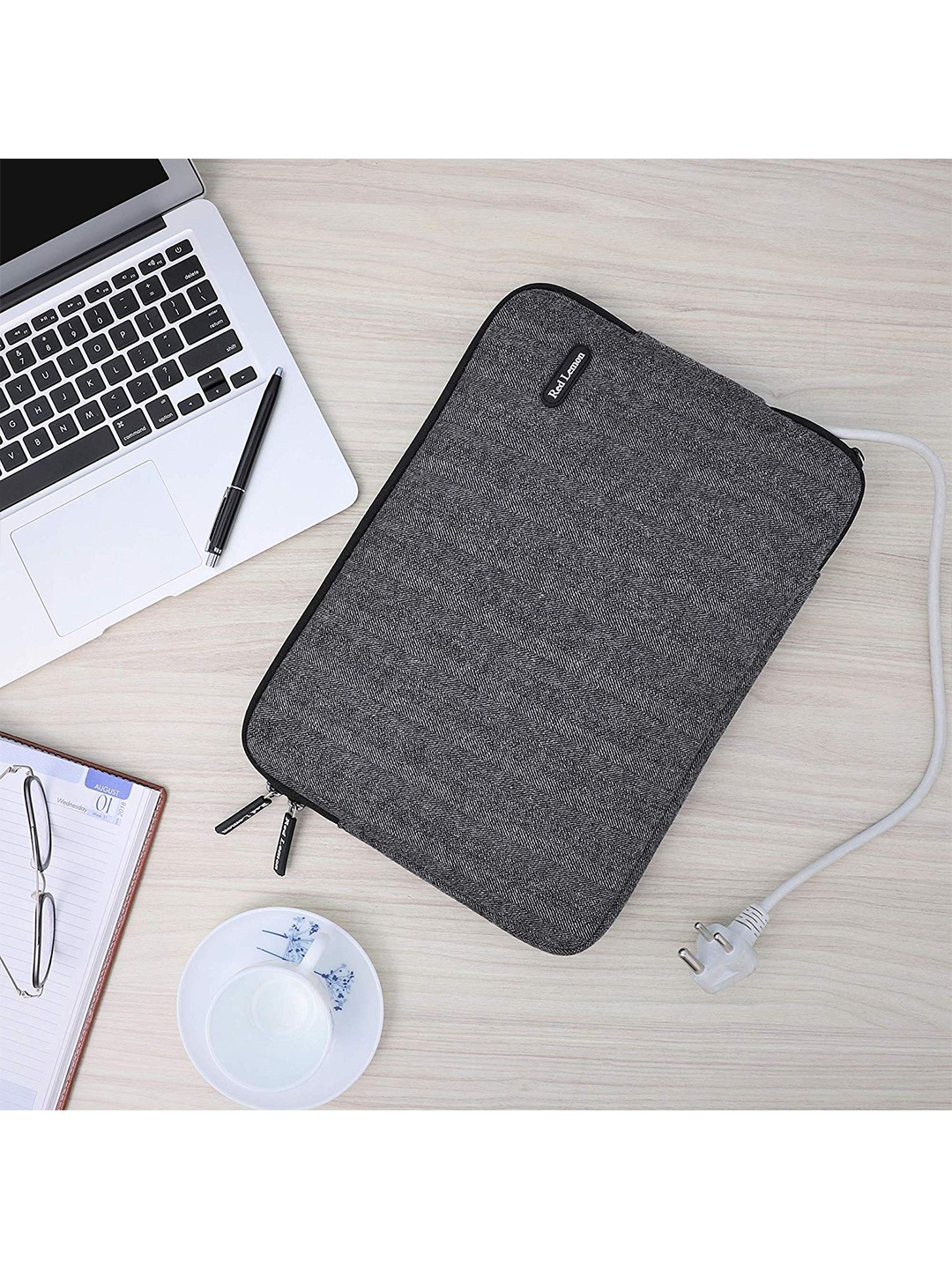 Red Lemon Unisex Grey Laptop Bag