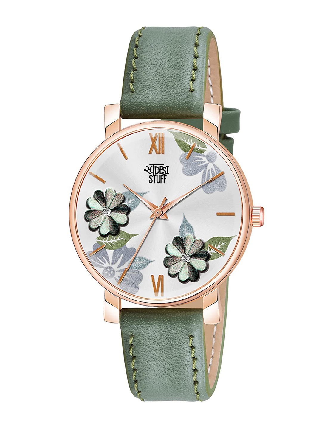 SWADESI STUFF Women Green Printed Dial & Green Leather Straps Analogue Watch FLOWER GREEN
SWADESI STUFF Women Green Printed Dial & Green Leather Straps Analogue Watch FLOWER GREEN