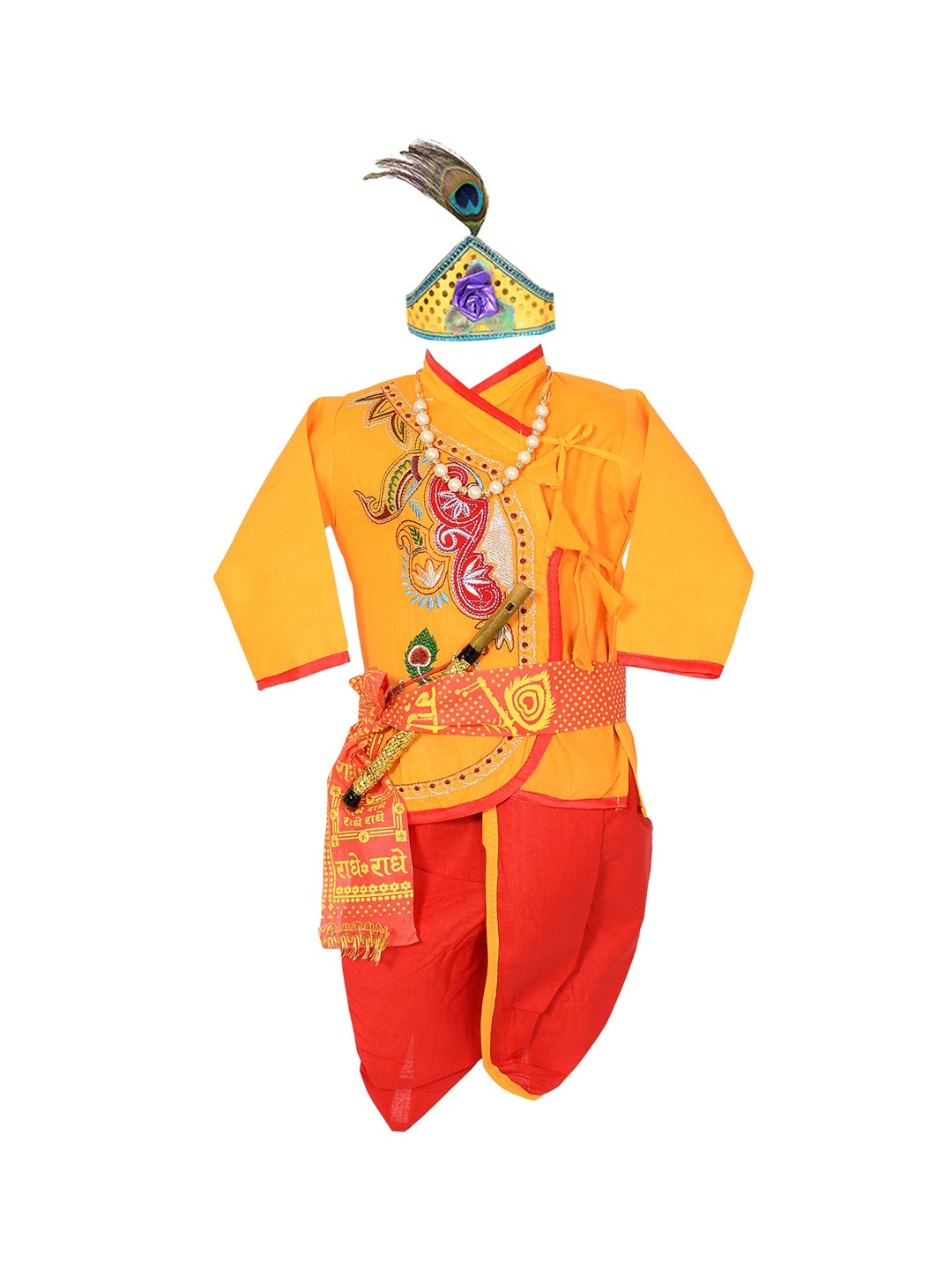 ahhaaaa Boys Yellow Ethnic Motifs Embroidered Angrakha Pure Cotton Kurti with Dhoti Pants & With Dupatta
ahhaaaa Boys Yellow Ethnic Motifs Embroidered Angrakha Pure Cotton Kurti with Dhoti Pants & With Dupatta
