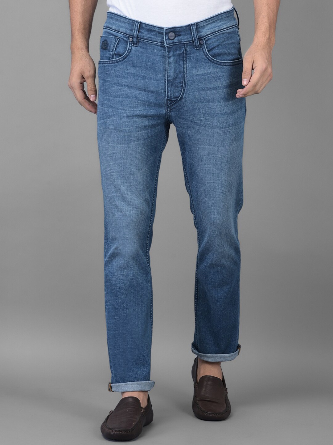 Canary London Men Blue Smart Straight Fit Low-Rise Light Fade Printed Stretchable Jeans
Canary London Men Blue Smart Straight Fit Low-Rise Light Fade Printed Stretchable Jeans