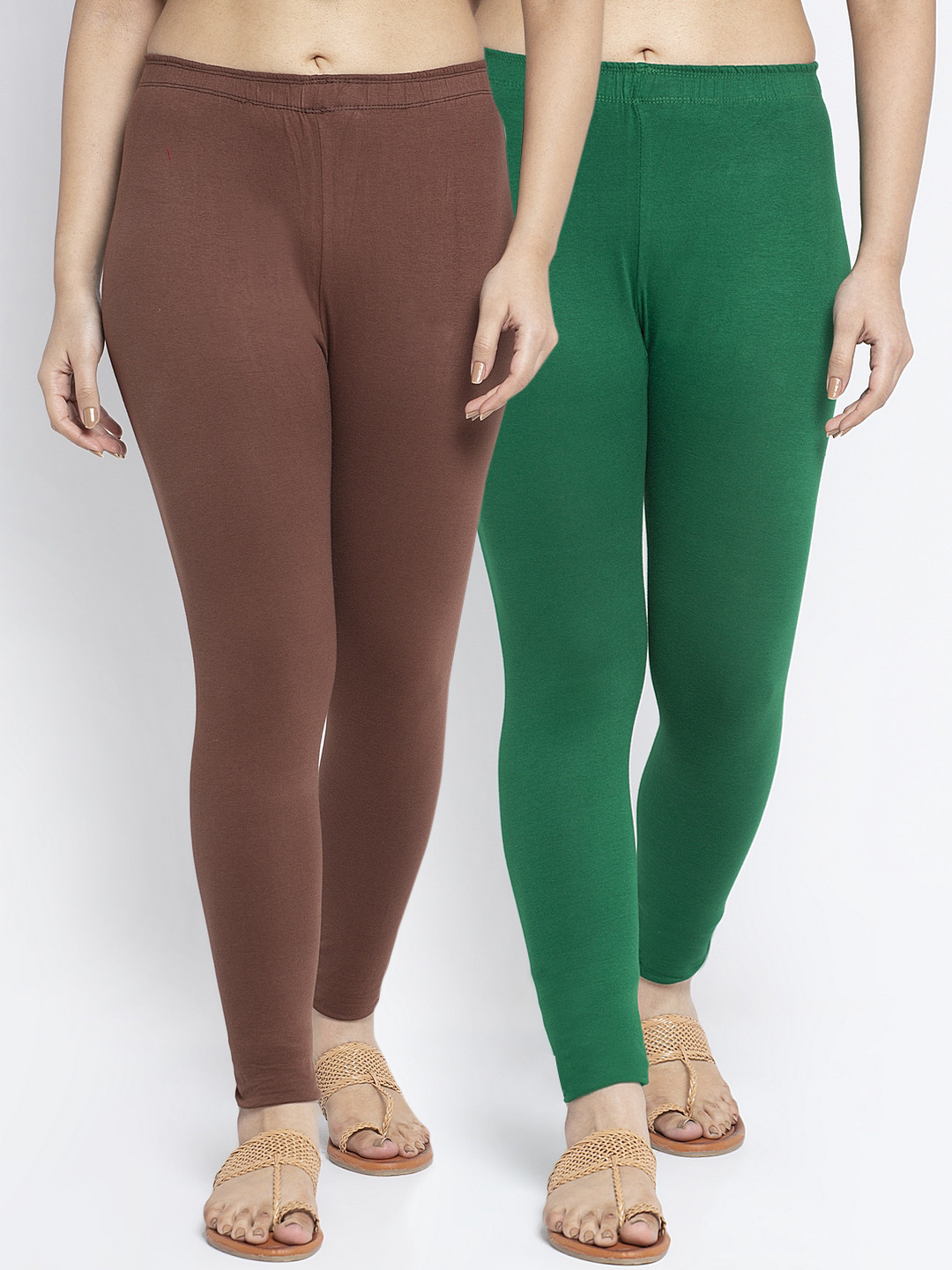 Jinfo Women Pack Of 2 Solid Ankle-Length Leggings, Green
Jinfo Women Pack Of 2 Solid Ankle-Length Leggings, Green
