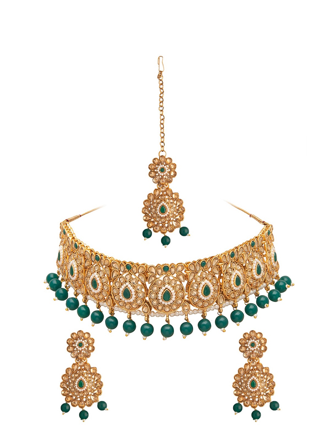 Shining Jewel - By Shivansh Gold-Plated Green Kundan Studded & Pearl Beaded Jewellery Set
Shining Jewel - By Shivansh Gold-Plated Green Kundan Studded & Pearl Beaded Jewellery Set