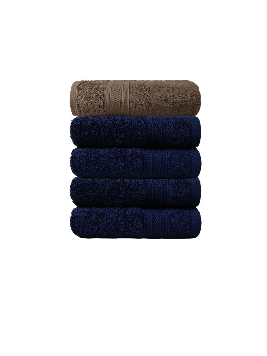 MYTRIDENT Set of 4 Navy Blue 500 GSM Striped Cotton Hand Towels 1 Soft Plush Bath Towel
MYTRIDENT Set of 4 Navy Blue 500 GSM Striped Cotton Hand Towels 1 Soft Plush Bath Towel