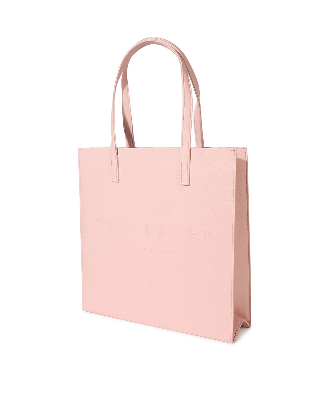 Ted Baker Pink Textured Leather Shopper Tote Bag with Cut Work