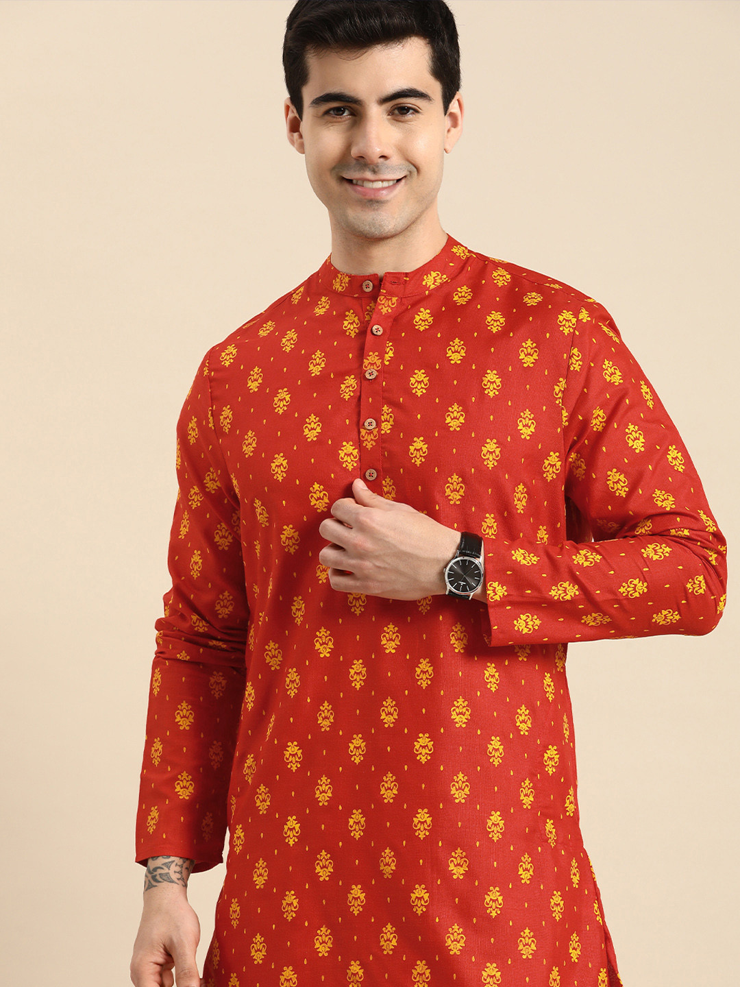 Anouk Men Ethnic Motifs Printed Kurta, Red
Anouk Men Ethnic Motifs Printed Kurta, Red