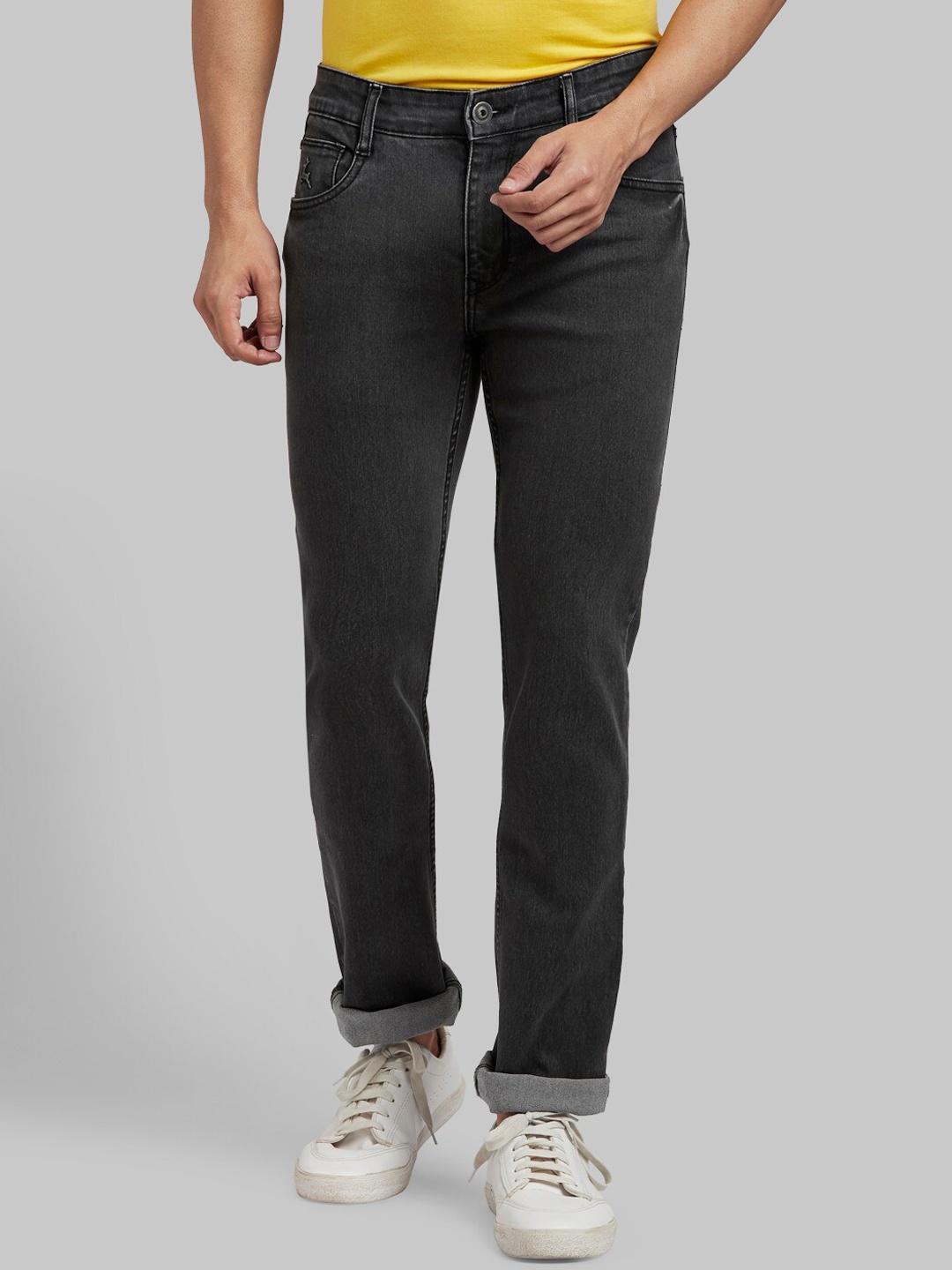 Parx Men Black Tapered Fit Stretchable Jeans