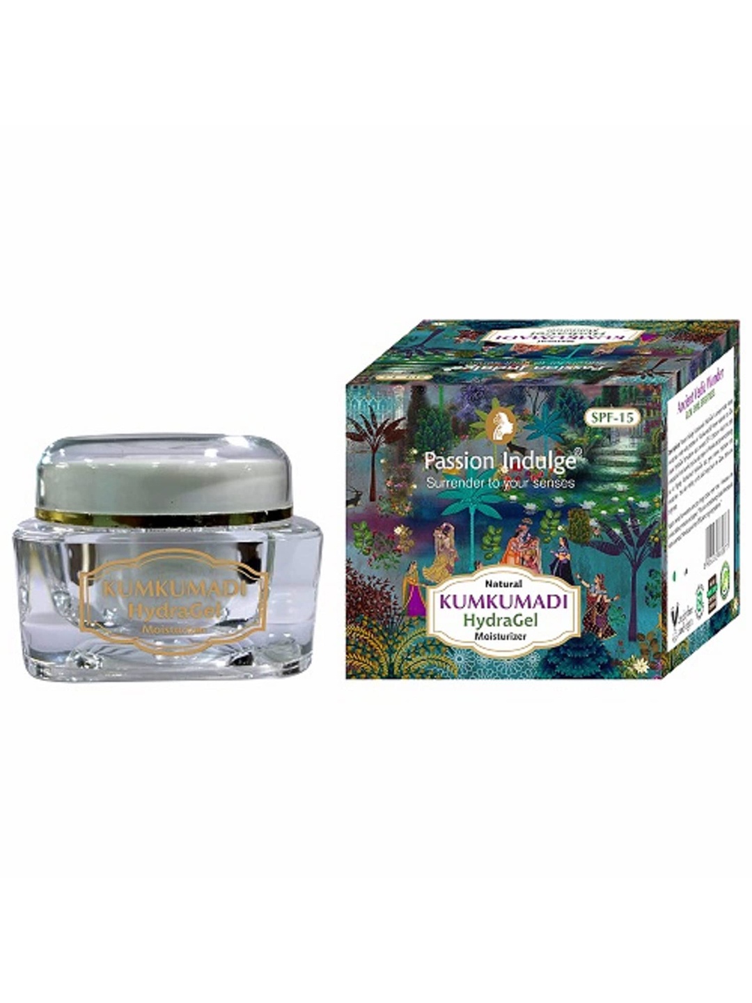 Passion Indulge SPF 15 Kumkumadi Natural Hydra Gel Moisturizer for Anti-Aging - 50 g, Teal
Passion Indulge SPF 15 Kumkumadi Natural Hydra Gel Moisturizer for Anti-Aging - 50 g, Teal