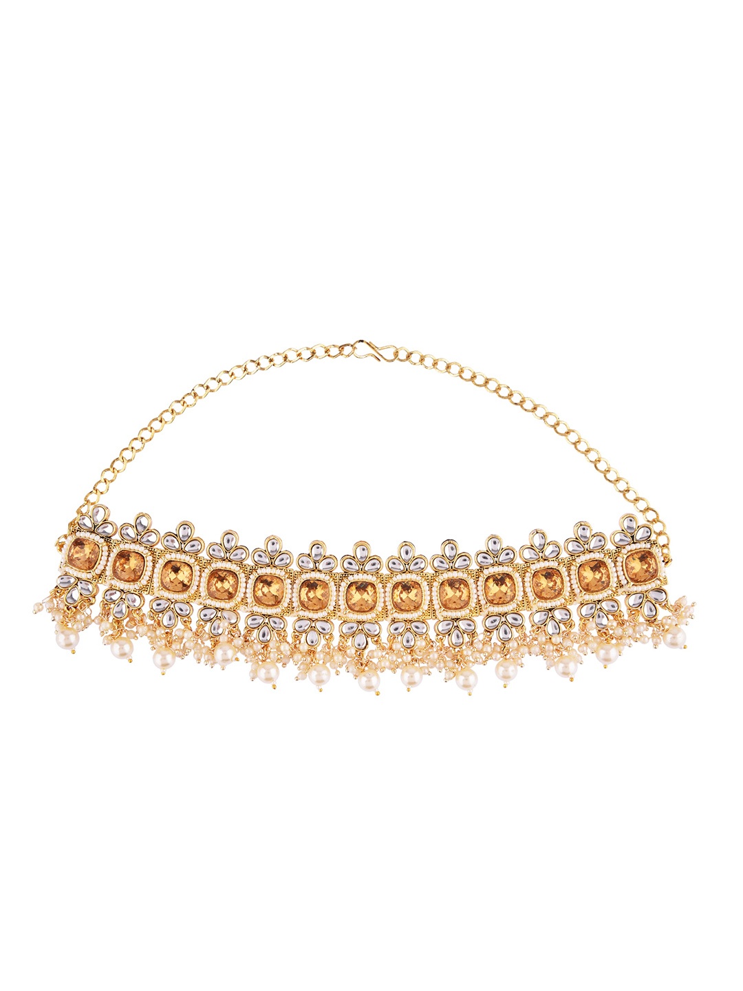 FEMMIBELLA Gold-Plated White Kundan Studded & Pearl Beaded Handcrafted Jewellery Set
FEMMIBELLA Gold-Plated White Kundan Studded & Pearl Beaded Handcrafted Jewellery Set