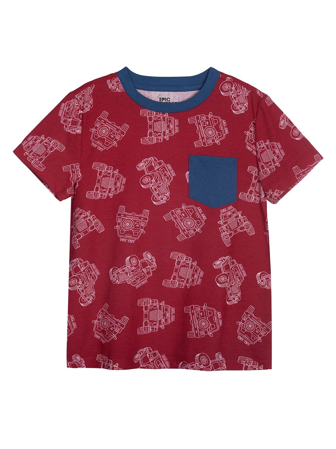 Macy's Epic Threads Boys Red & White Conversational Printed T-shirt with Contrast Pocket
Macy's Epic Threads Boys Red & White Conversational Printed T-shirt with Contrast Pocket
