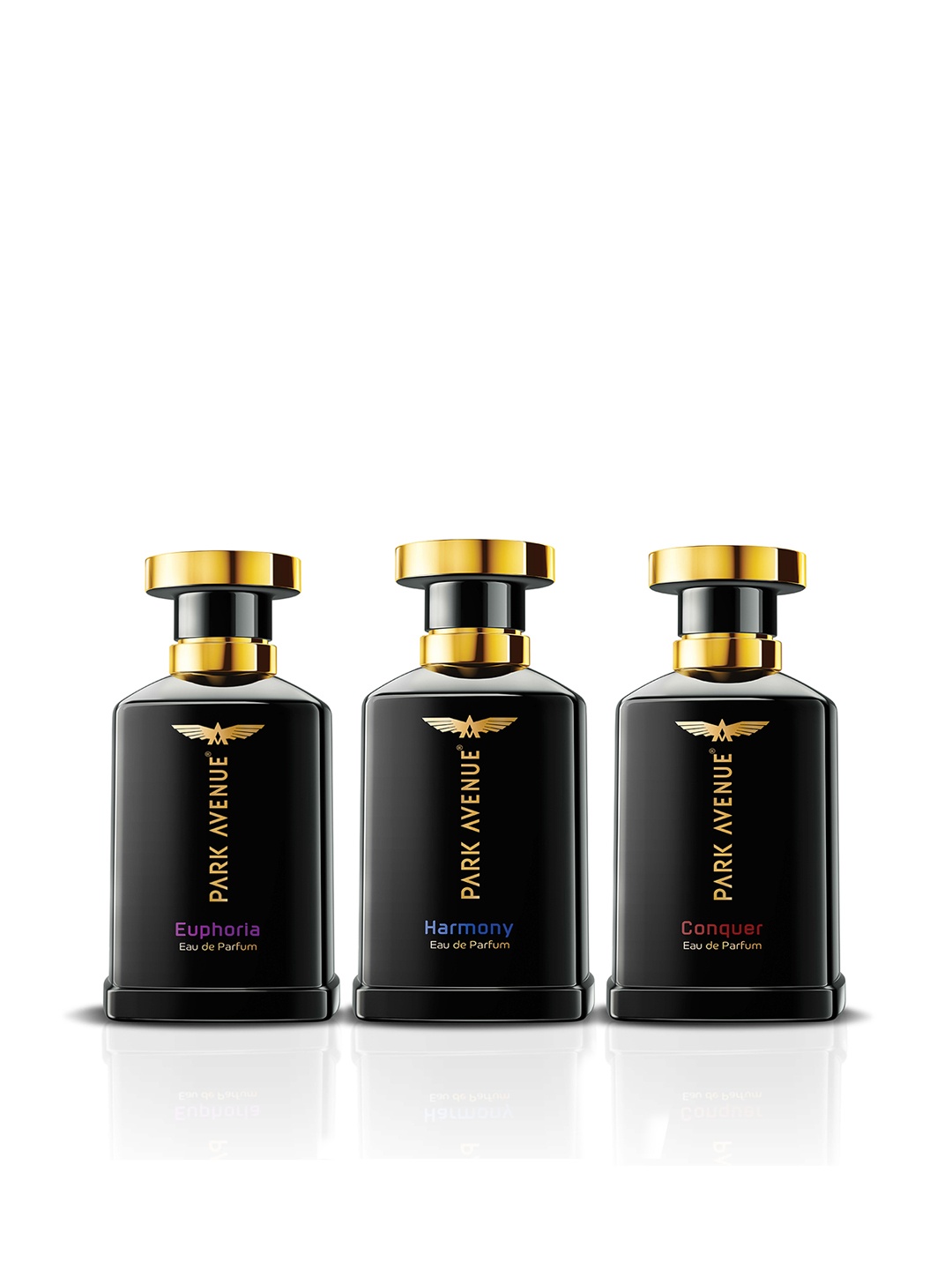 Park Avenue Men Set of 3 Eau de Parfums - Euphoria + Conquer + Harmony - 50ml each, Black
Park Avenue Men Set of 3 Eau de Parfums - Euphoria + Conquer + Harmony - 50ml each, Black