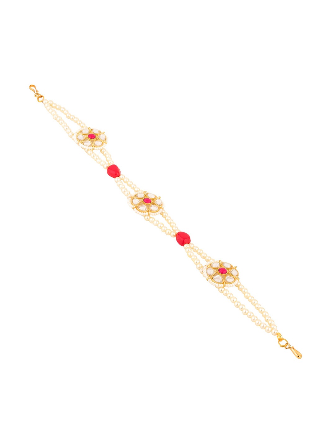 Sanjog Gold-Plated Red & White Kundan-Studded & Pearl Handcrafted Sheeshphool Matha Patti
Sanjog Gold-Plated Red & White Kundan-Studded & Pearl Handcrafted Sheeshphool Matha Patti