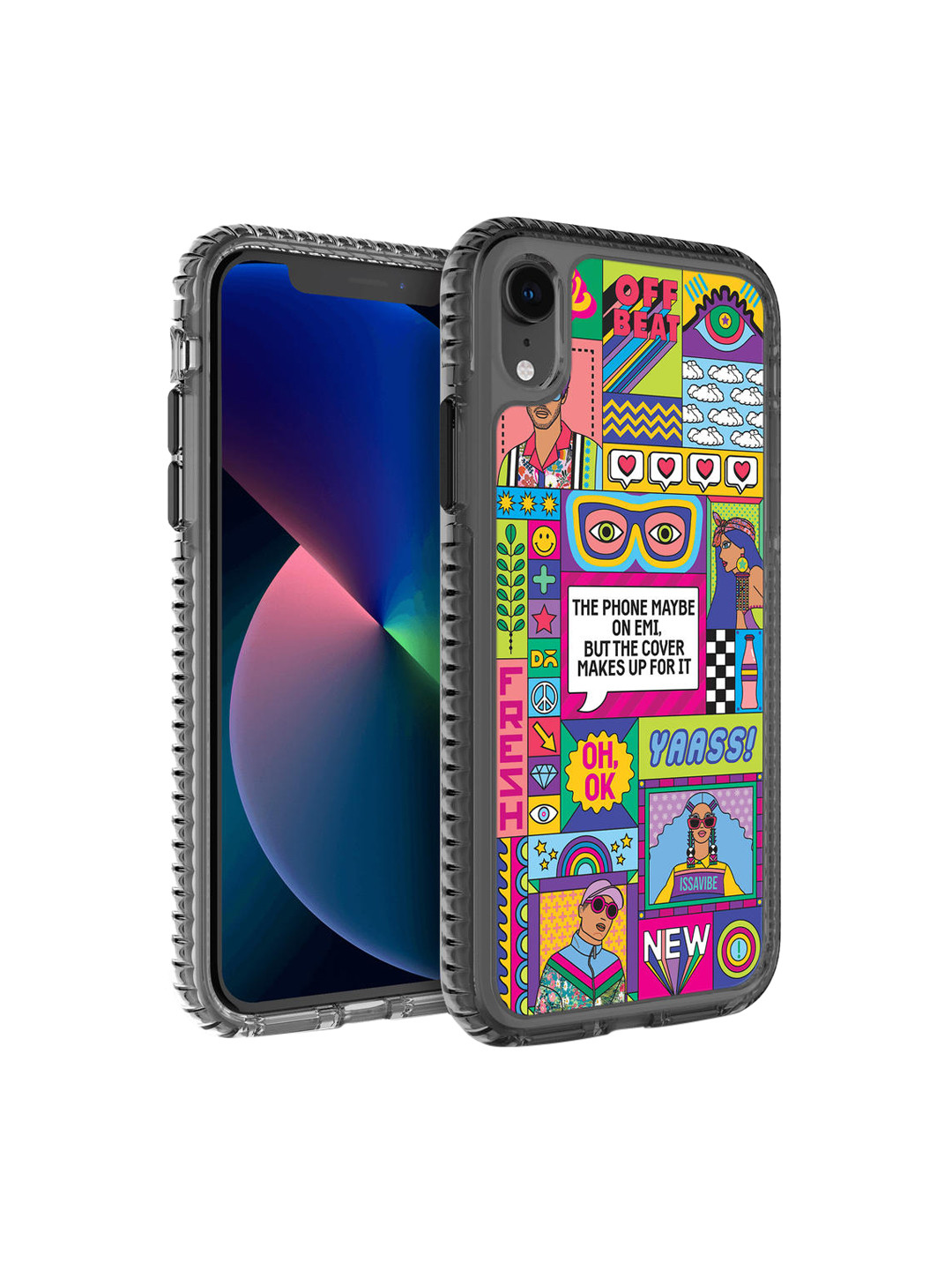 DailyObjects Multicolor Printed Phone on EMI iPhone XR Back Case, Multi 
DailyObjects Multicolor Printed Phone on EMI iPhone XR Back Case, Multi