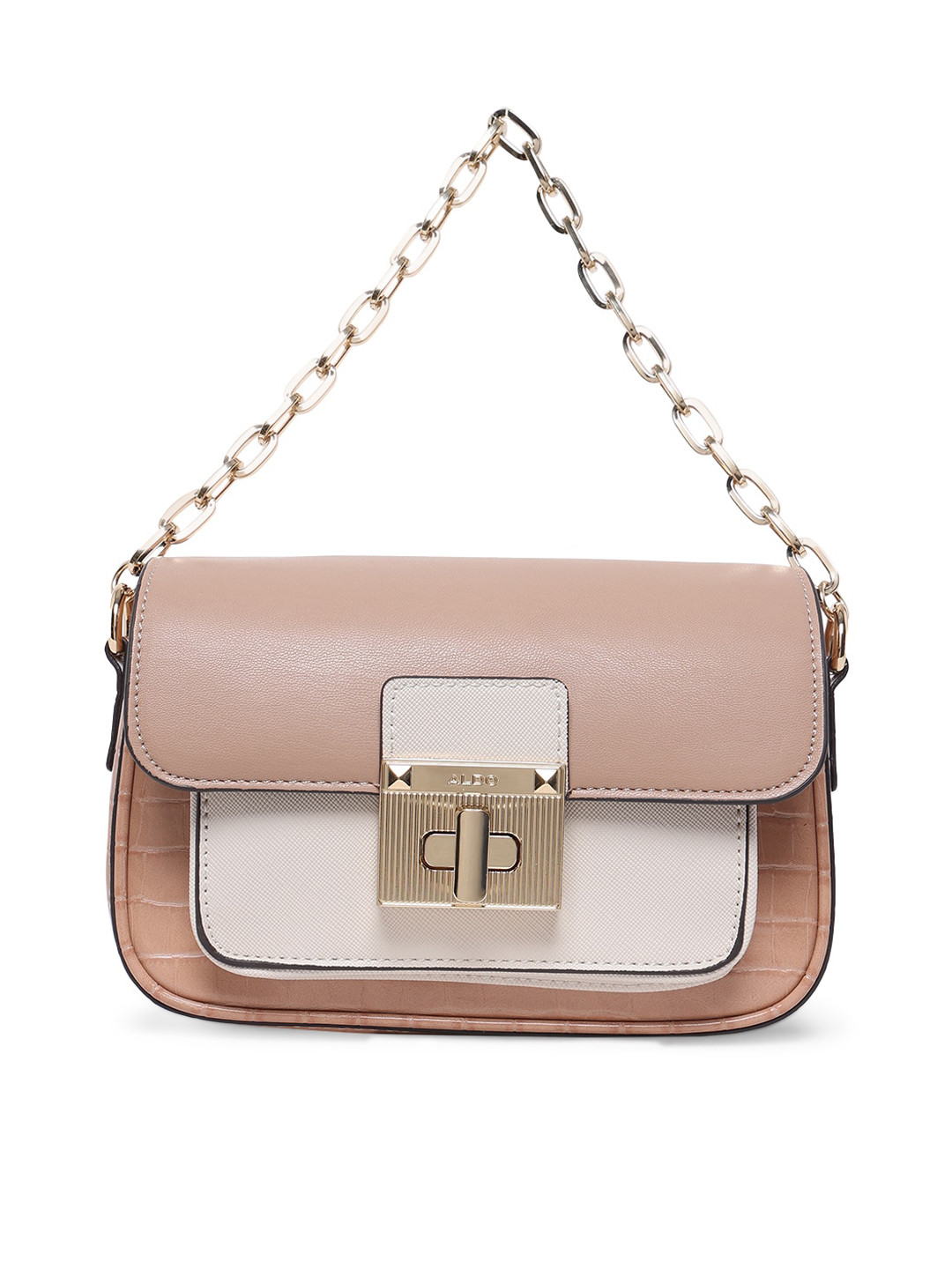 ALDO Brown Colourblocked PU Structured Satchel
ALDO Brown Colourblocked PU Structured Satchel