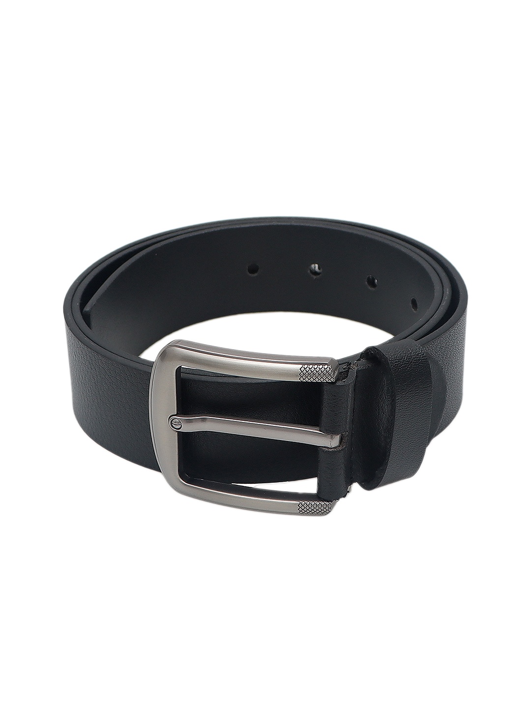 Kara Men Black Solid Genuine Leather Belt