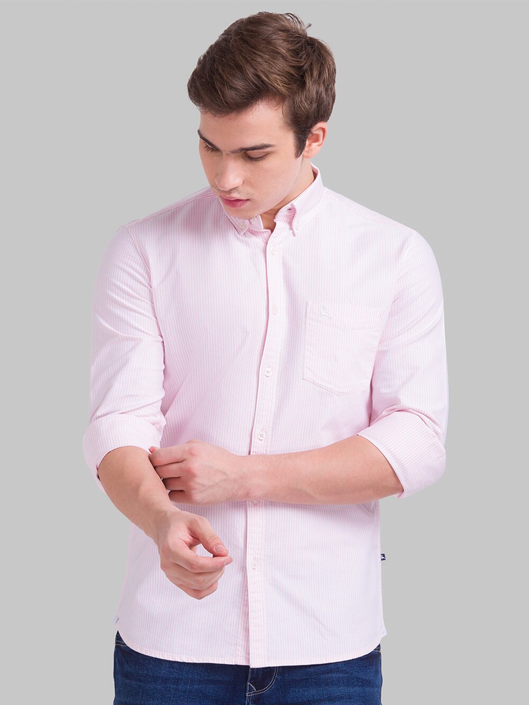 Parx Men Red Slim Fit Casual Shirt